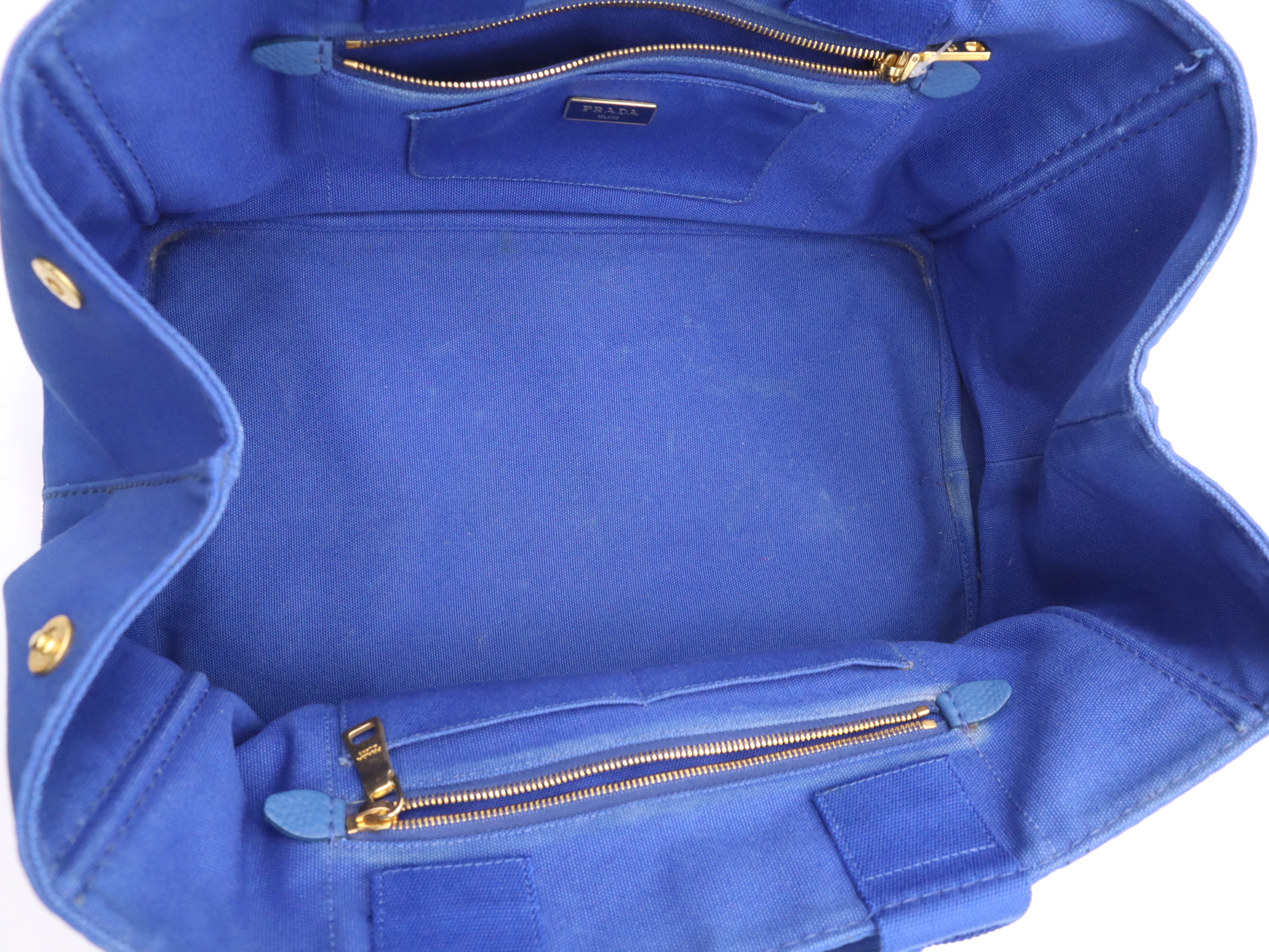 Canvas Canapa L Tote Bag Blue Gold Hardware Tote Bag — view 11