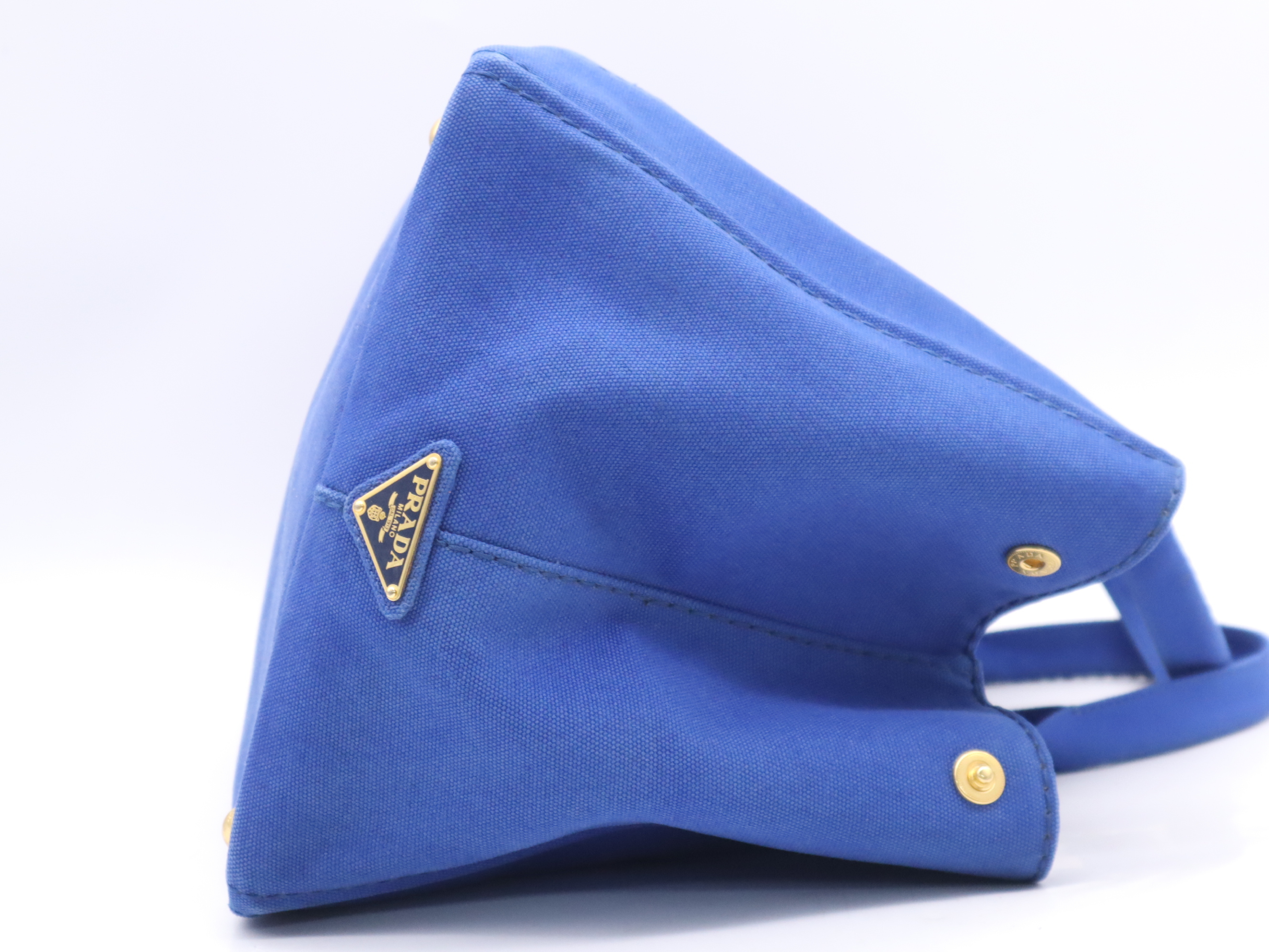Canvas Canapa L Tote Bag Blue Gold Hardware Tote Bag — view 5