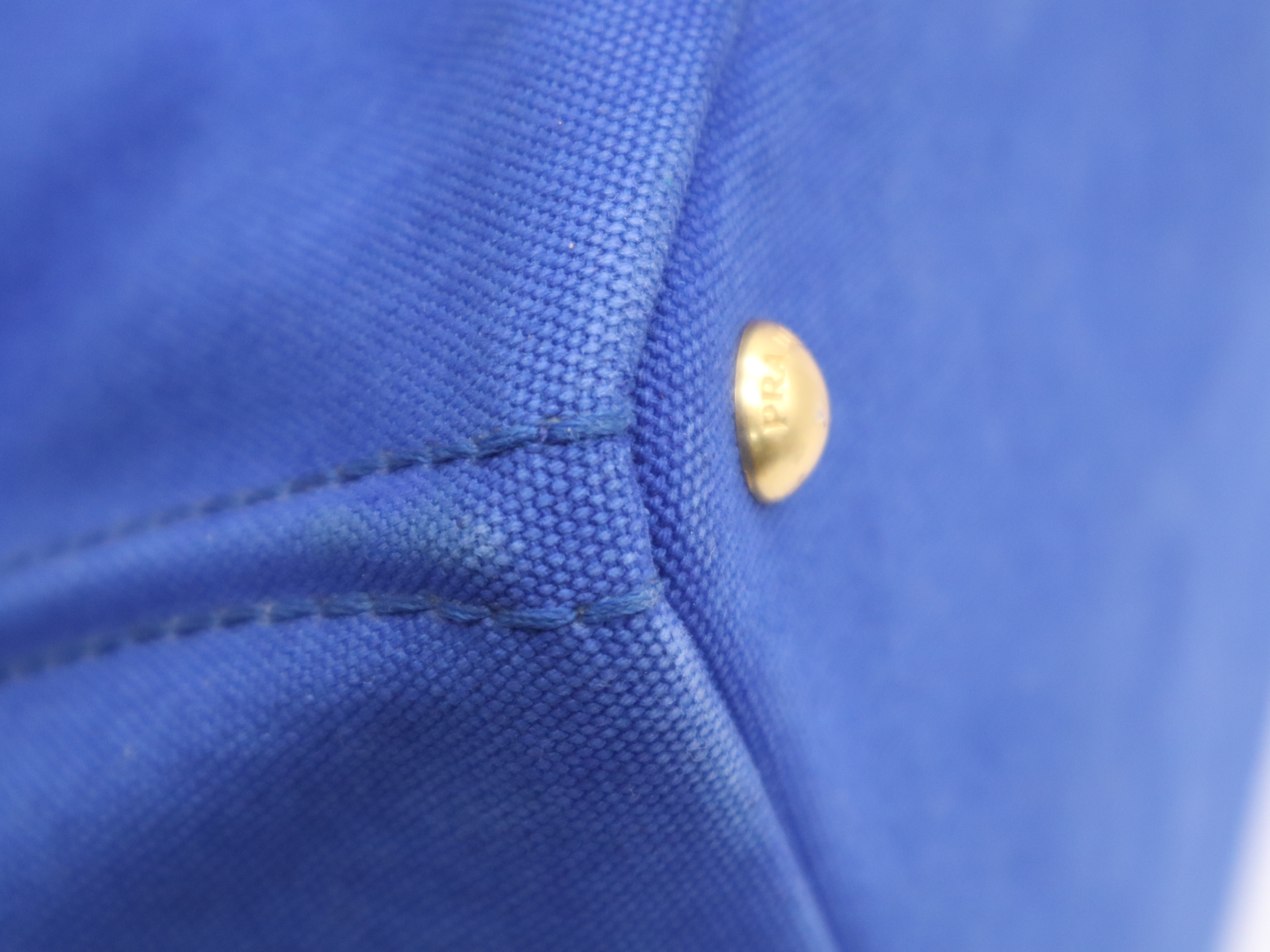 Canvas Canapa L Tote Bag Blue Gold Hardware Tote Bag — view 10