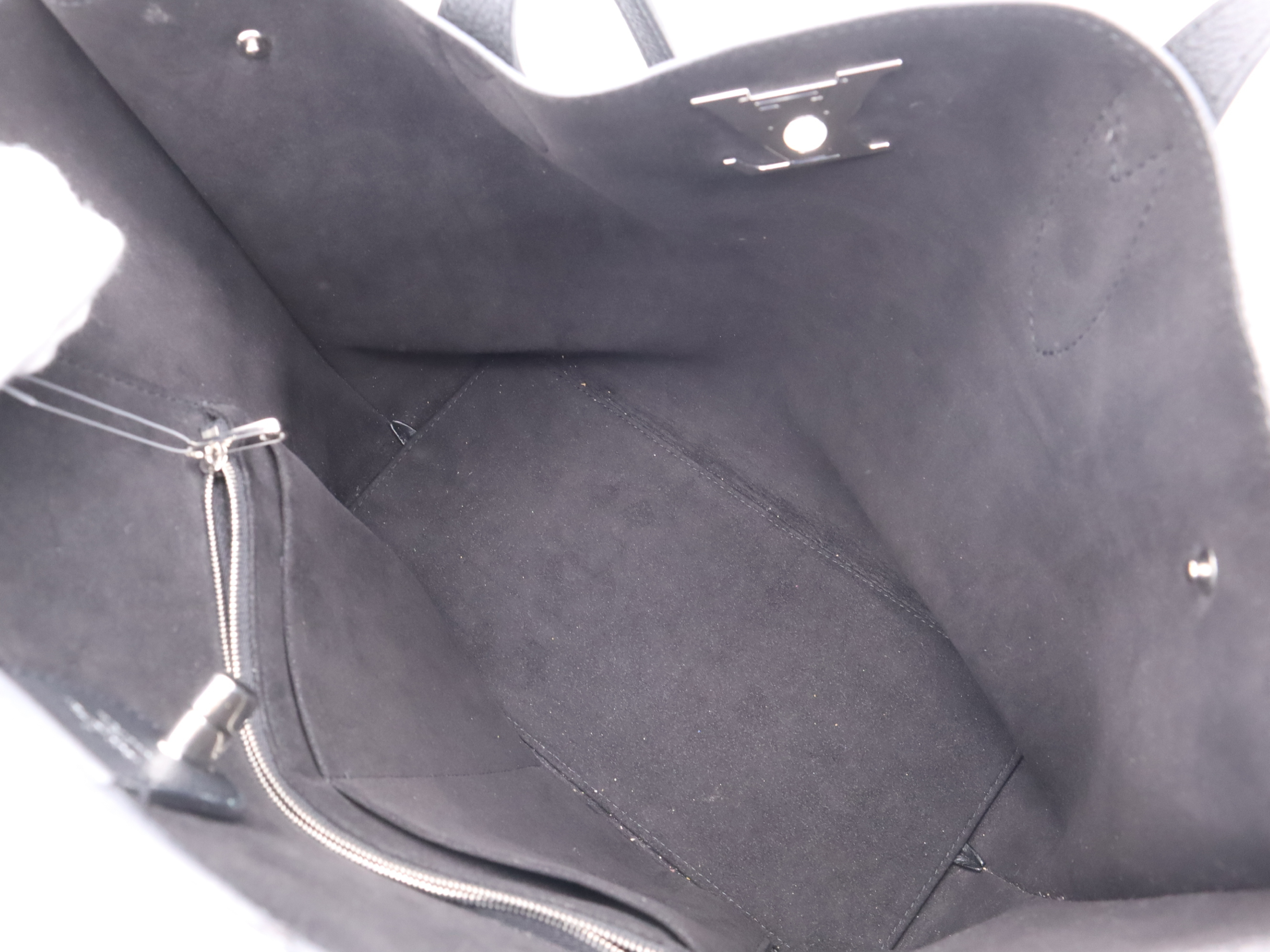 M55028 Leather Lockme Go Noir Tote Bag with Clochette and Dust Bag — view 10
