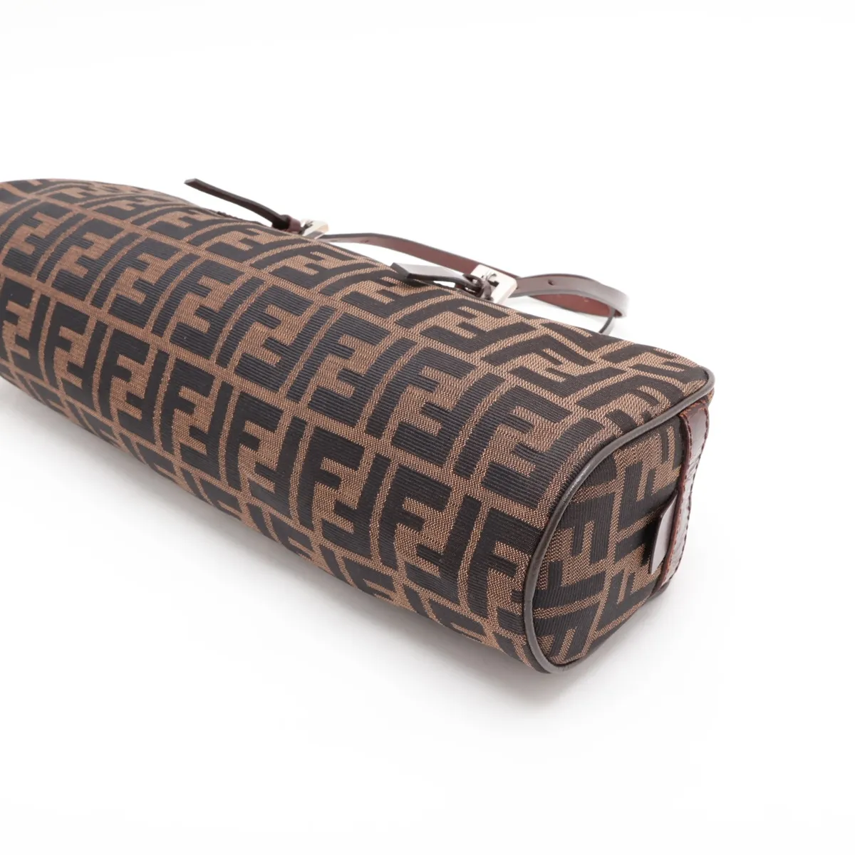 Zucca Canvas x Leather Handbag, Brown — view 3