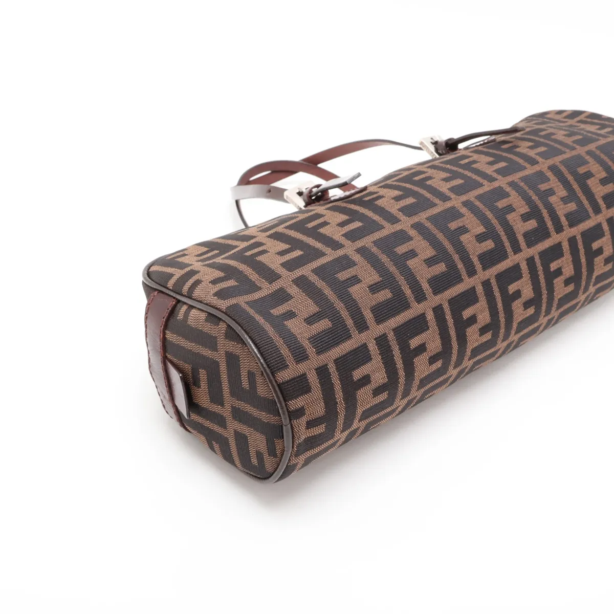 Zucca Canvas x Leather Handbag, Brown — view 4