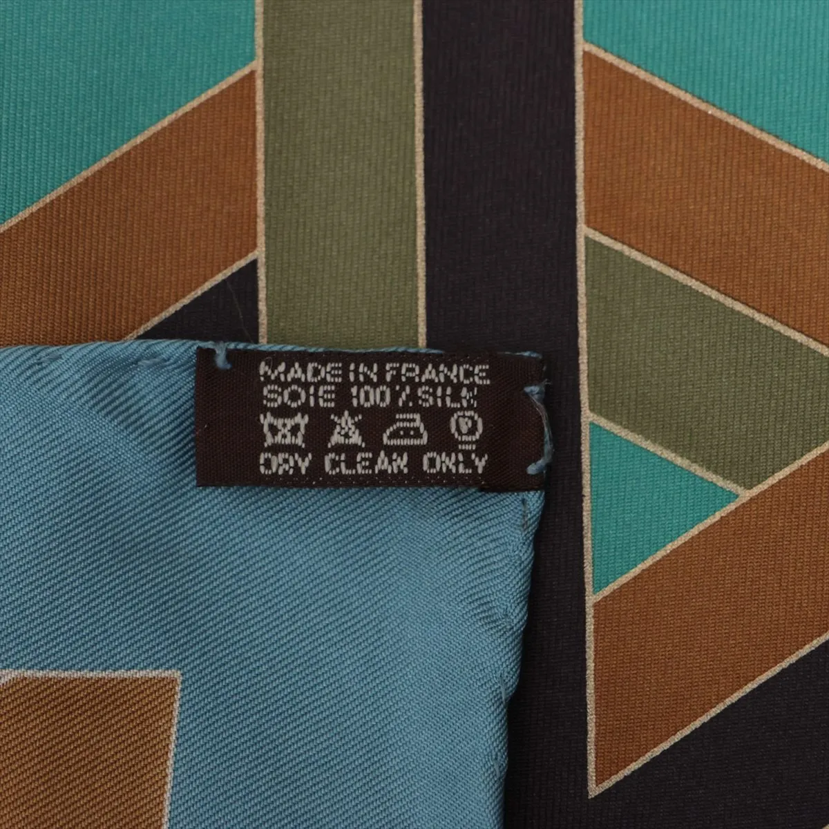 CARRE 90 CARRE CUBE Scarf Silk Green x Blue — view 6