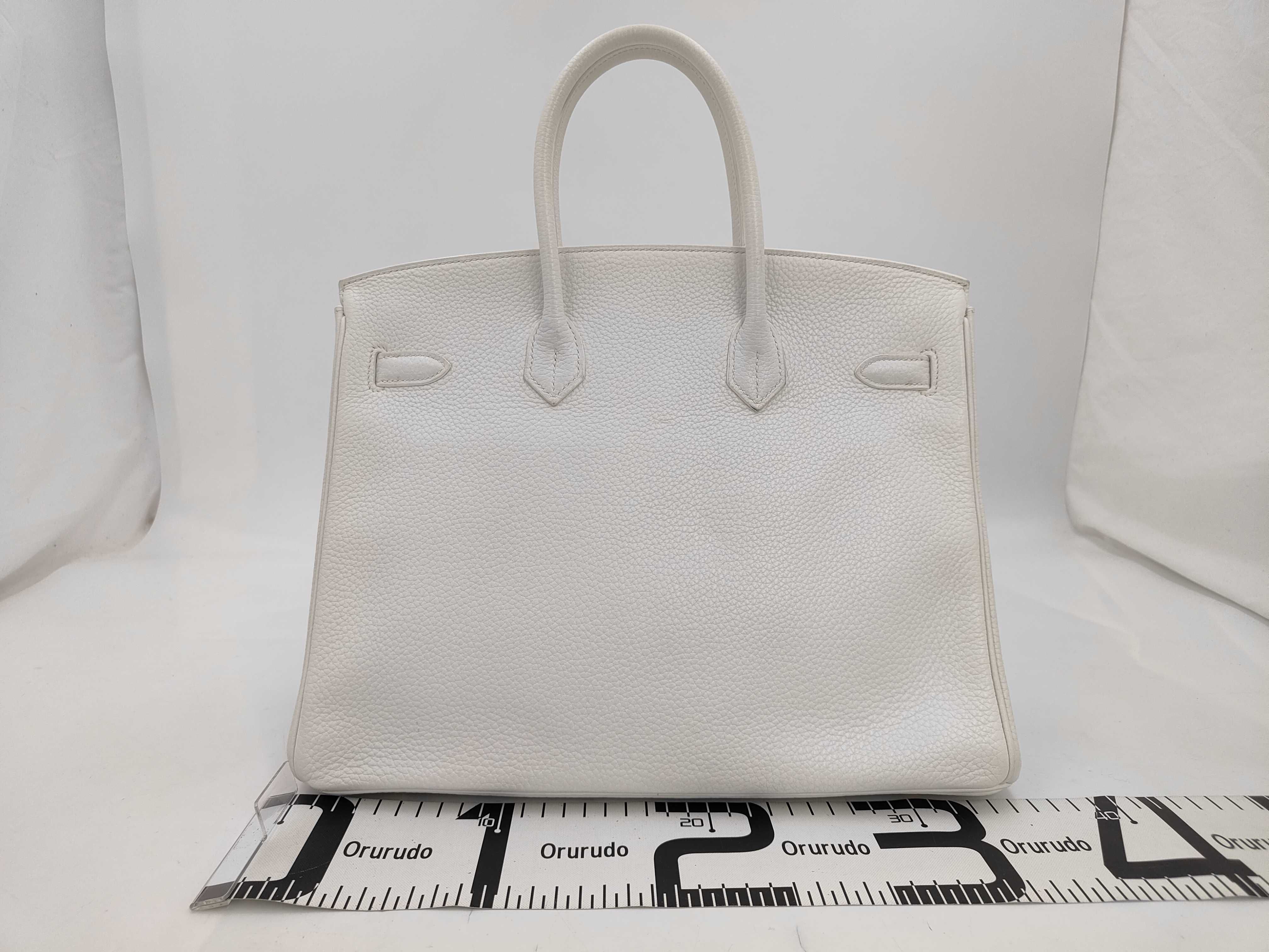 Birkin 35 R stamp Taurillon White Gold Bag — view 2