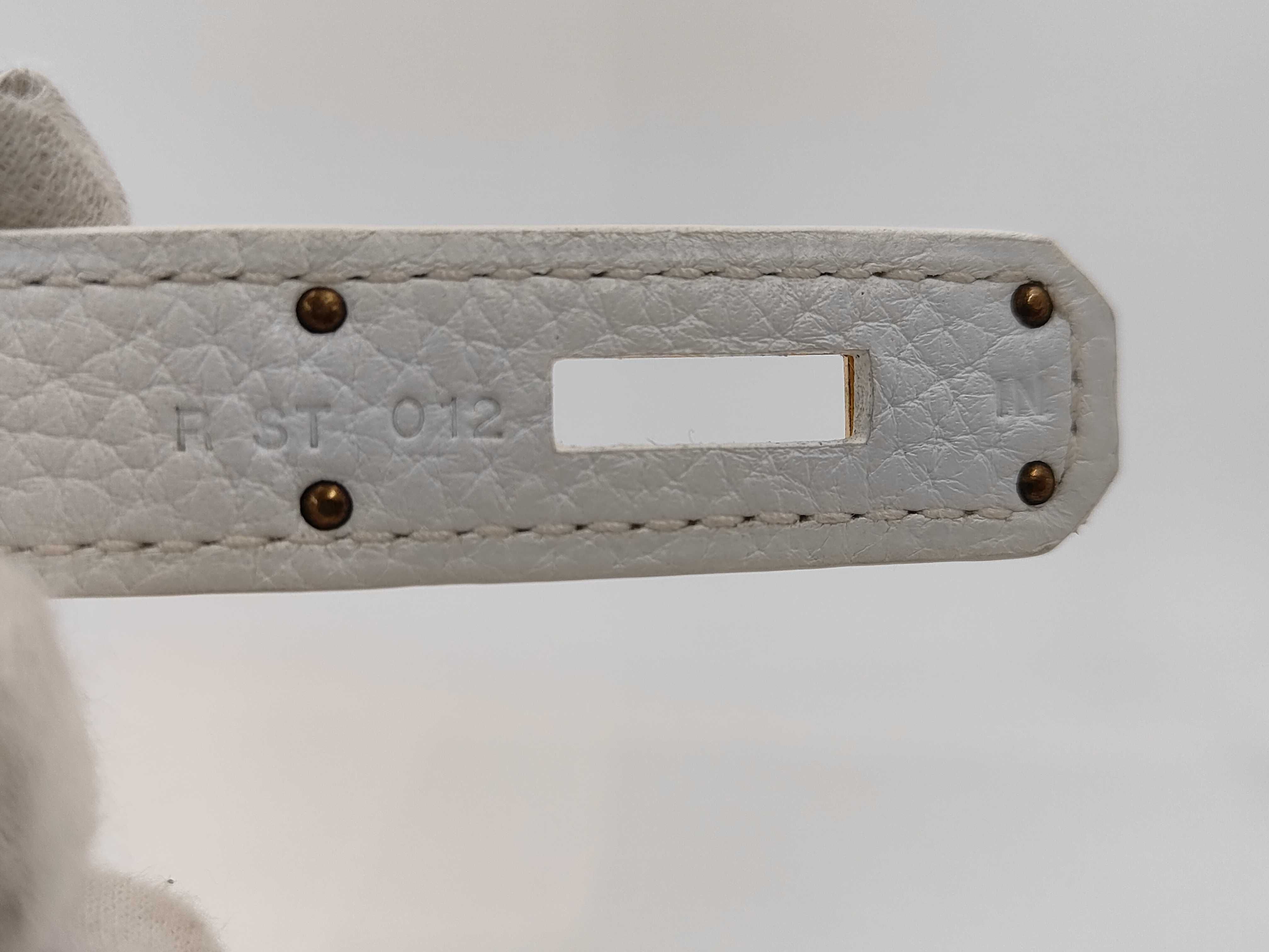 Birkin 35 R stamp Taurillon White Gold Bag — view 11