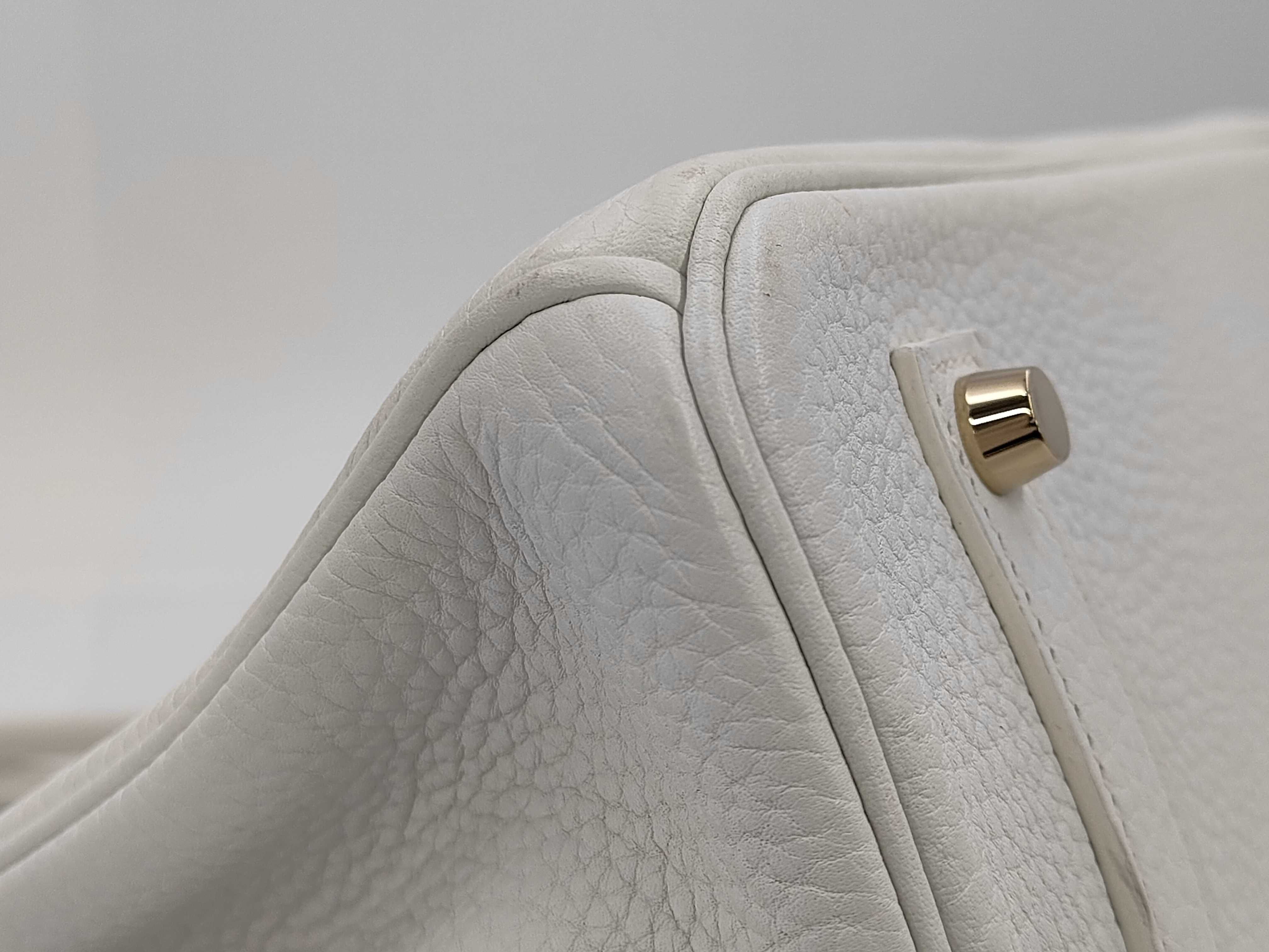 Birkin 35 R stamp Taurillon White Gold Bag — view 7
