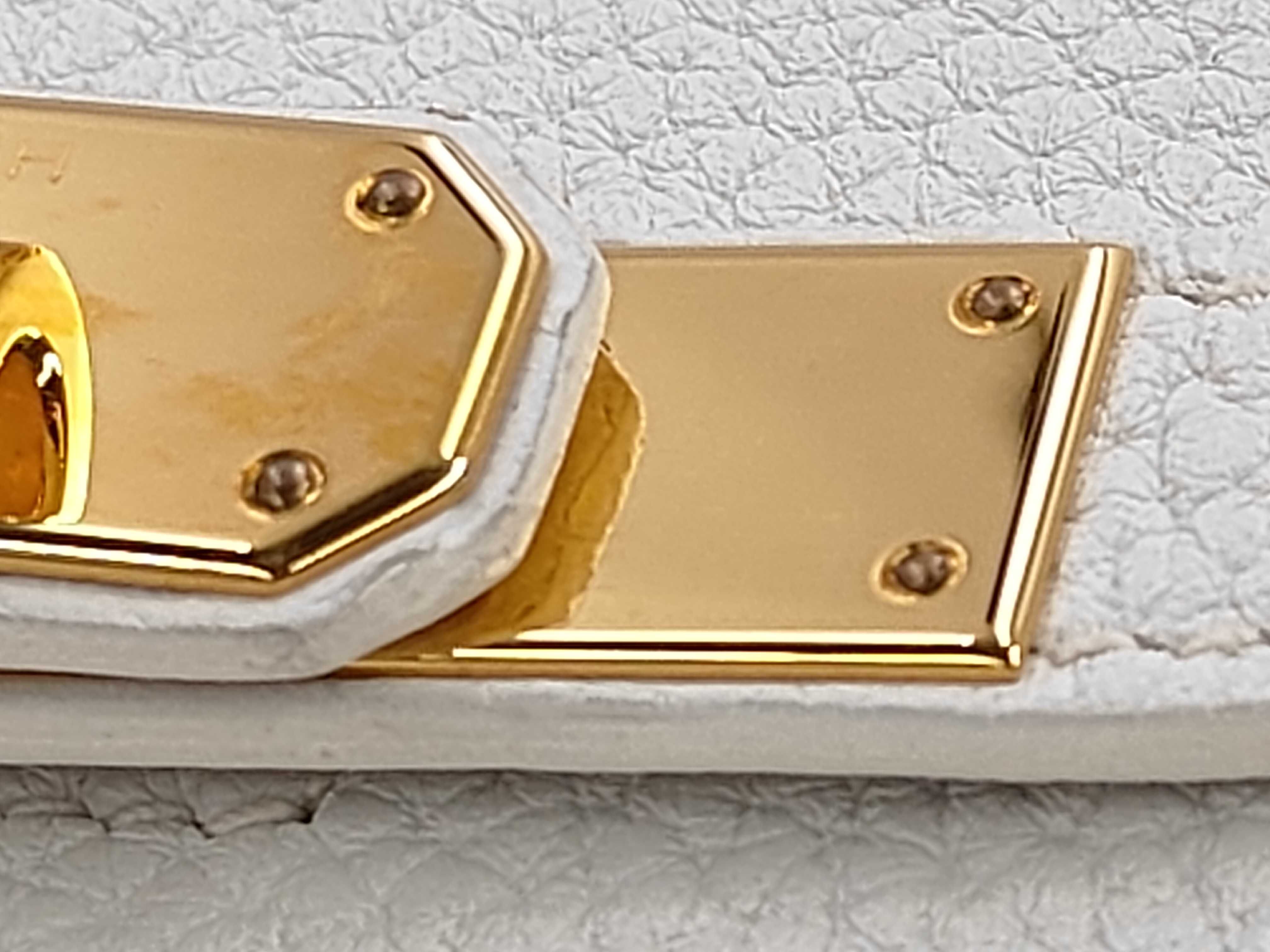 Birkin 35 R stamp Taurillon White Gold Bag — view 8