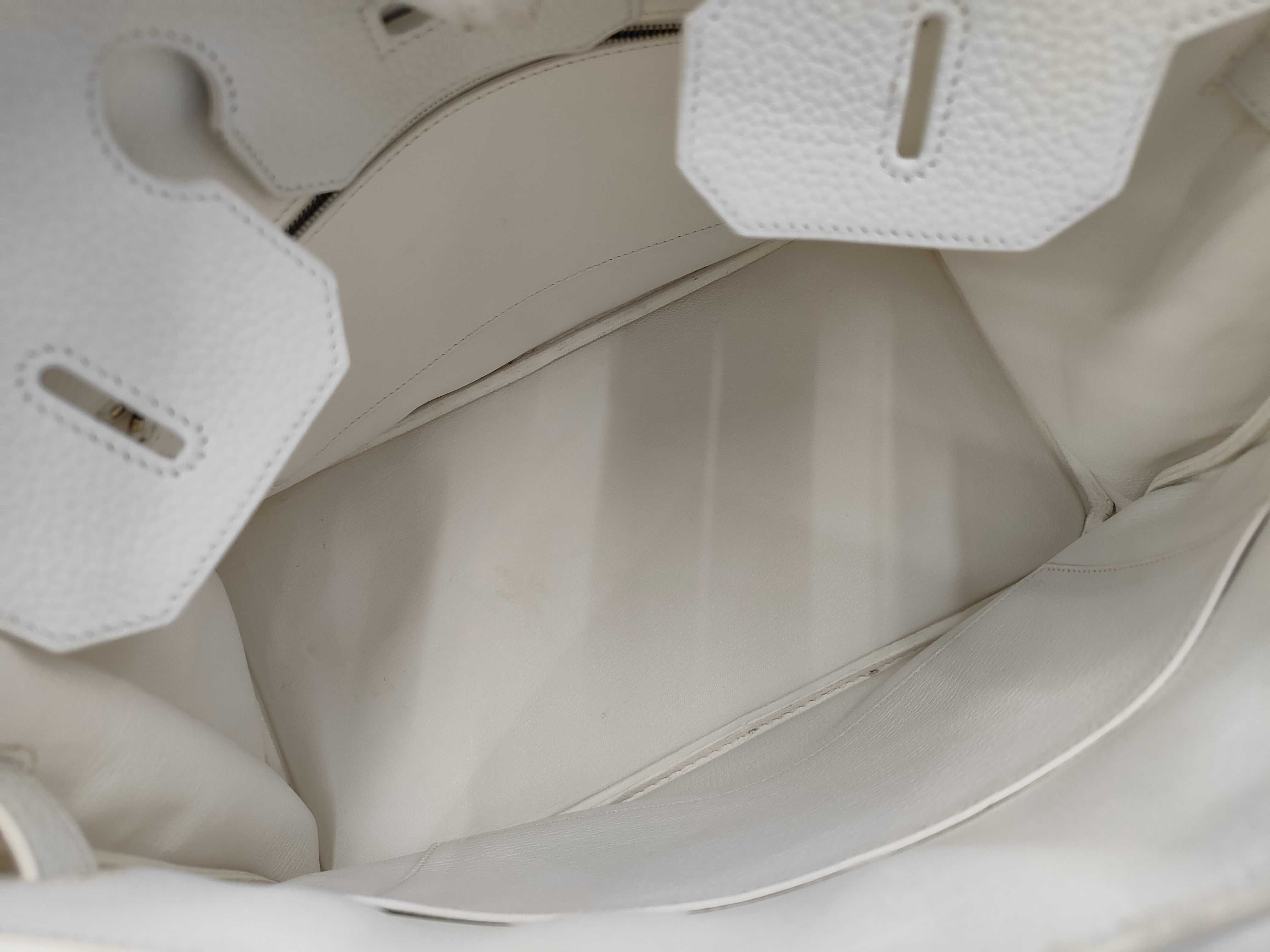 Birkin 35 R stamp Taurillon White Gold Bag — view 10