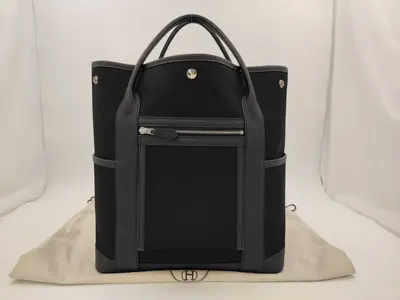 Garden Party Pocket Vertical Handbag with Silver Hardware