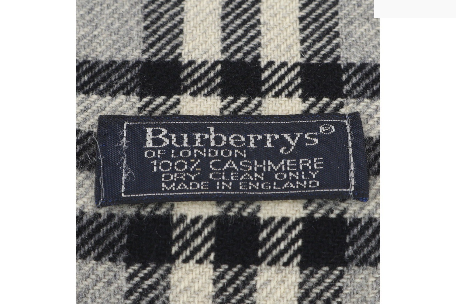Tag attached, 100% cashmere, Nova Check pattern scarf. — view 3