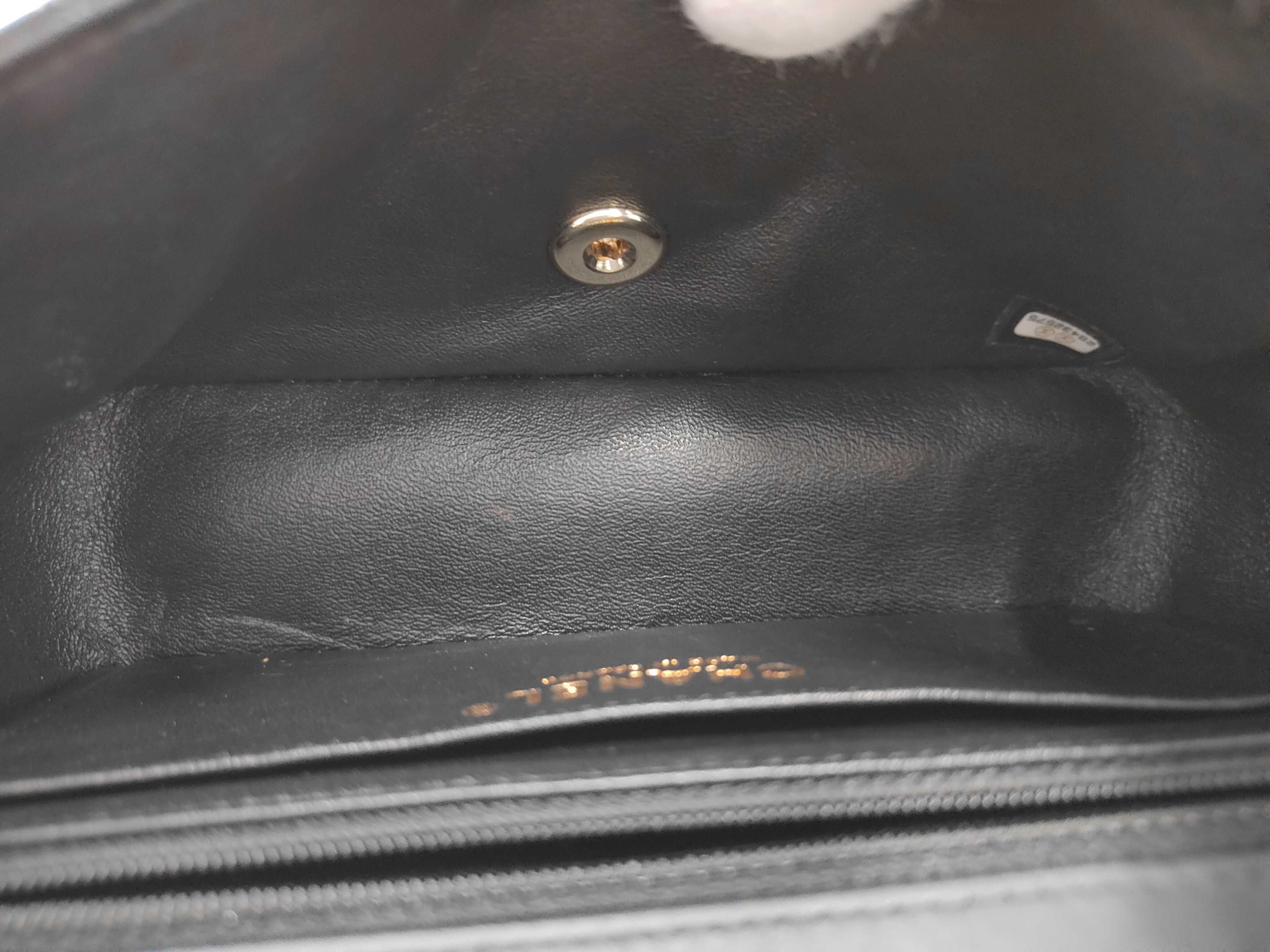 Classic Flap Black Matelassé Patent Leather Large Mini Shoulder Bag — view 8