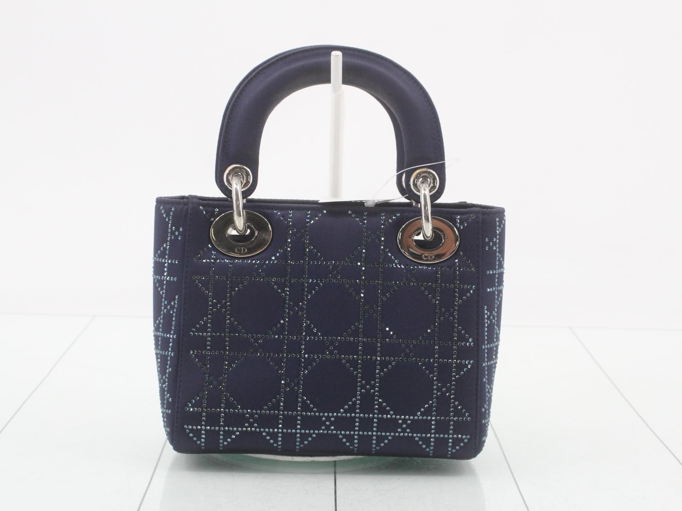 Lady Dior Crystal Cannage Satin 2-Way Handbag — view 2
