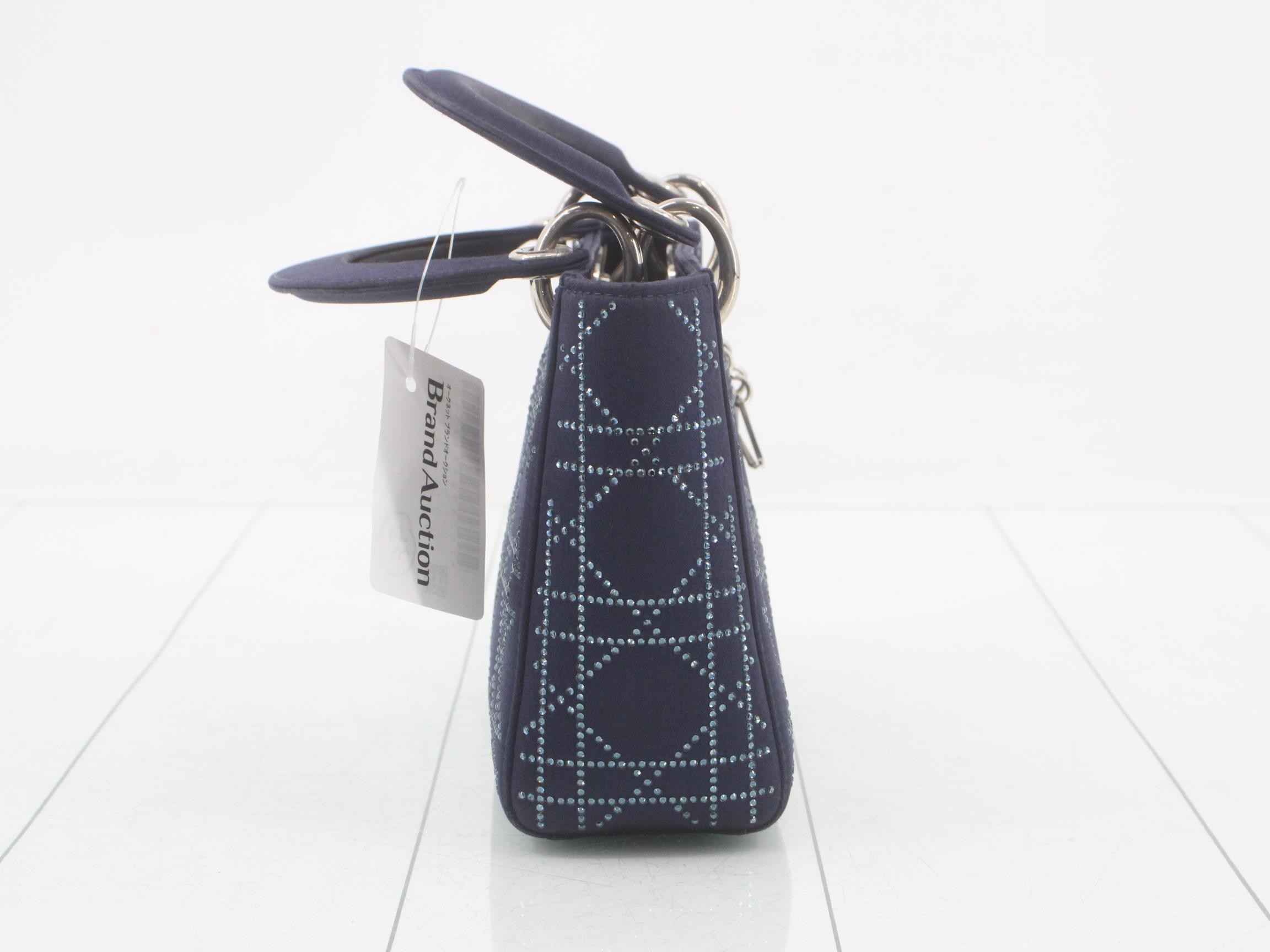 Lady Dior Crystal Cannage Satin 2-Way Handbag — view 4