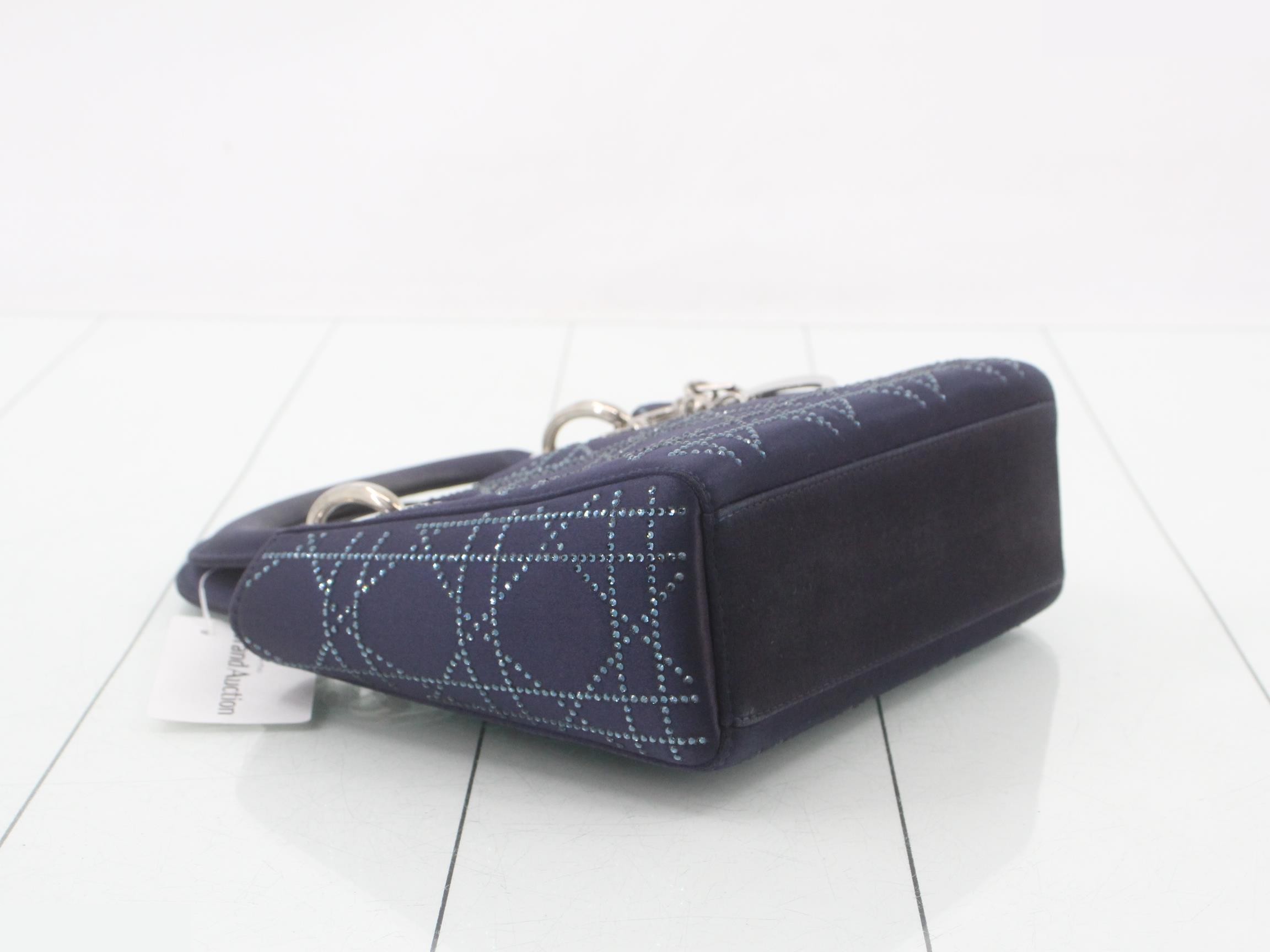Lady Dior Crystal Cannage Satin 2-Way Handbag — view 5
