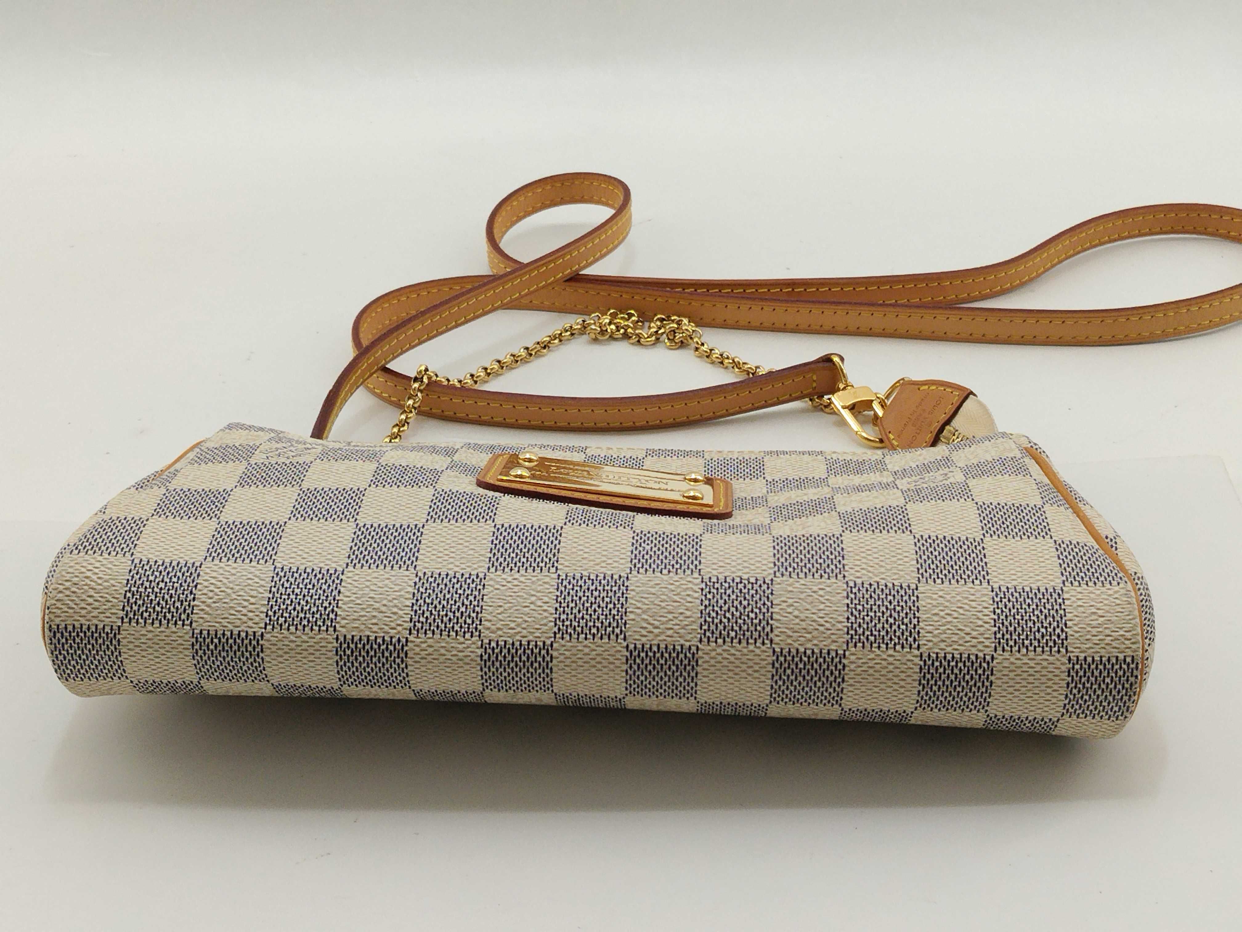 Damier Azur Louis Vuitton Damier Azur Shoulder Bag Eva N55214 Pouch — view 3