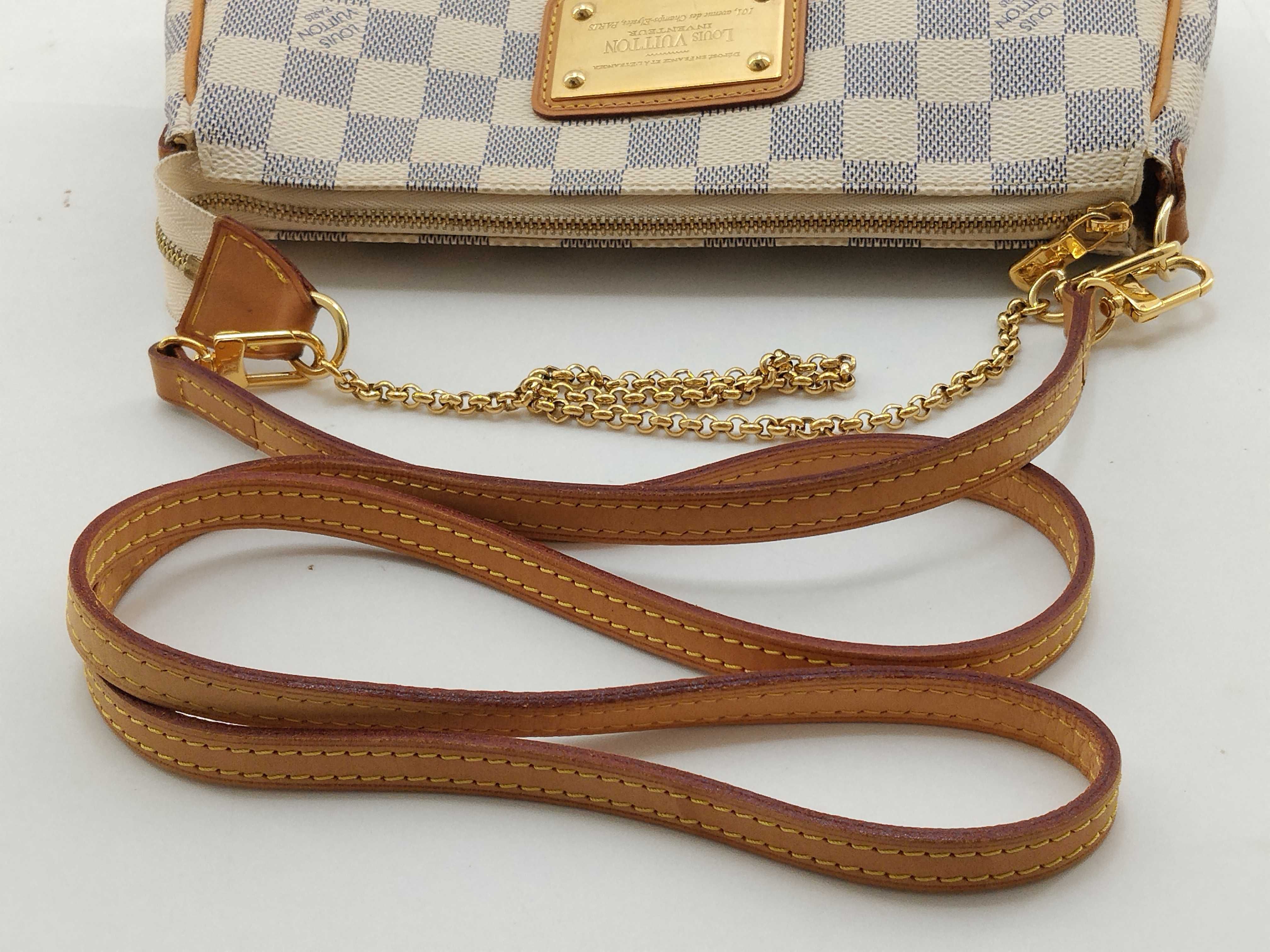 Damier Azur Louis Vuitton Damier Azur Shoulder Bag Eva N55214 Pouch — view 7
