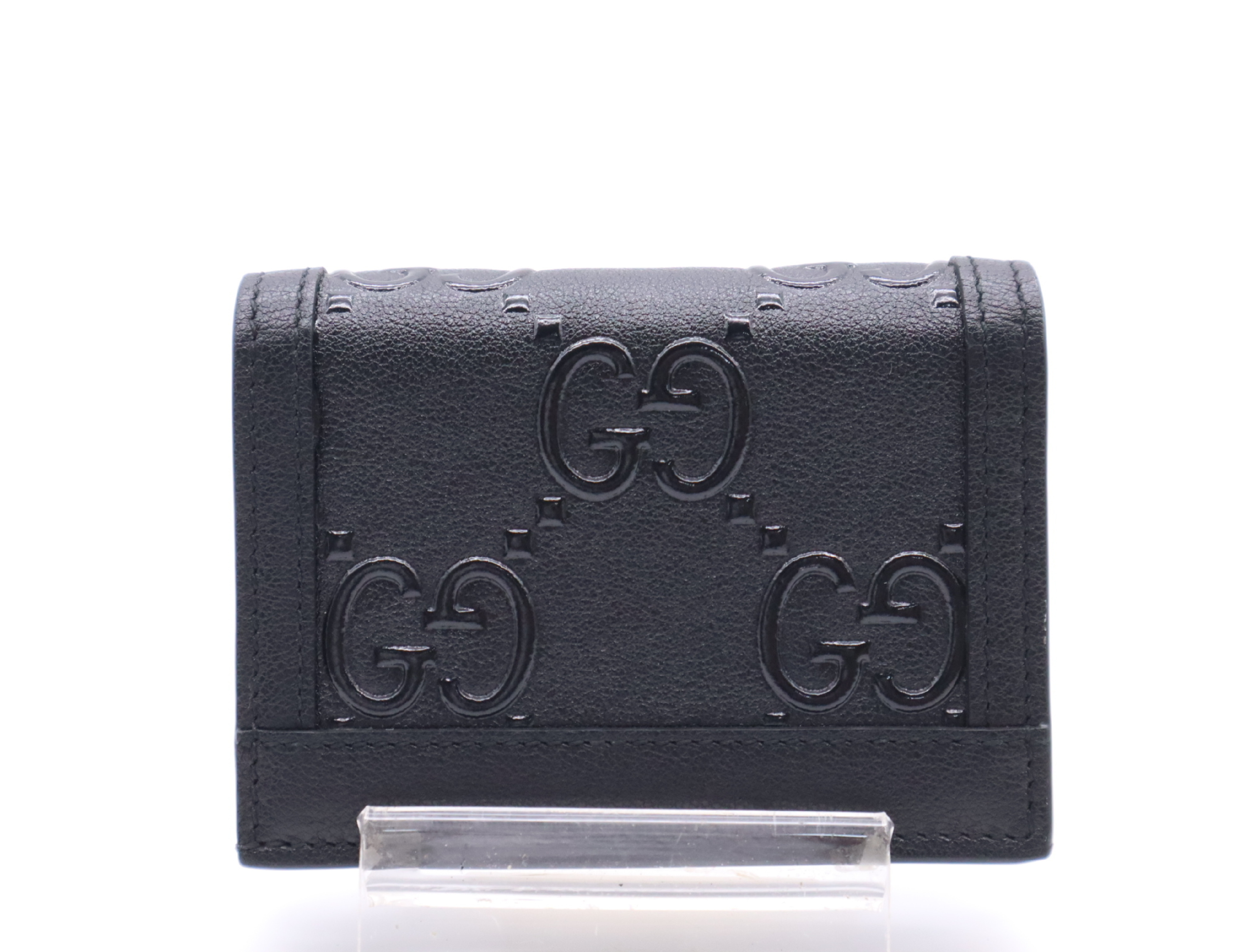 676150 GG Embossed Leather Card Case Wallet, Black, with Dust Bag and Box. — view 2