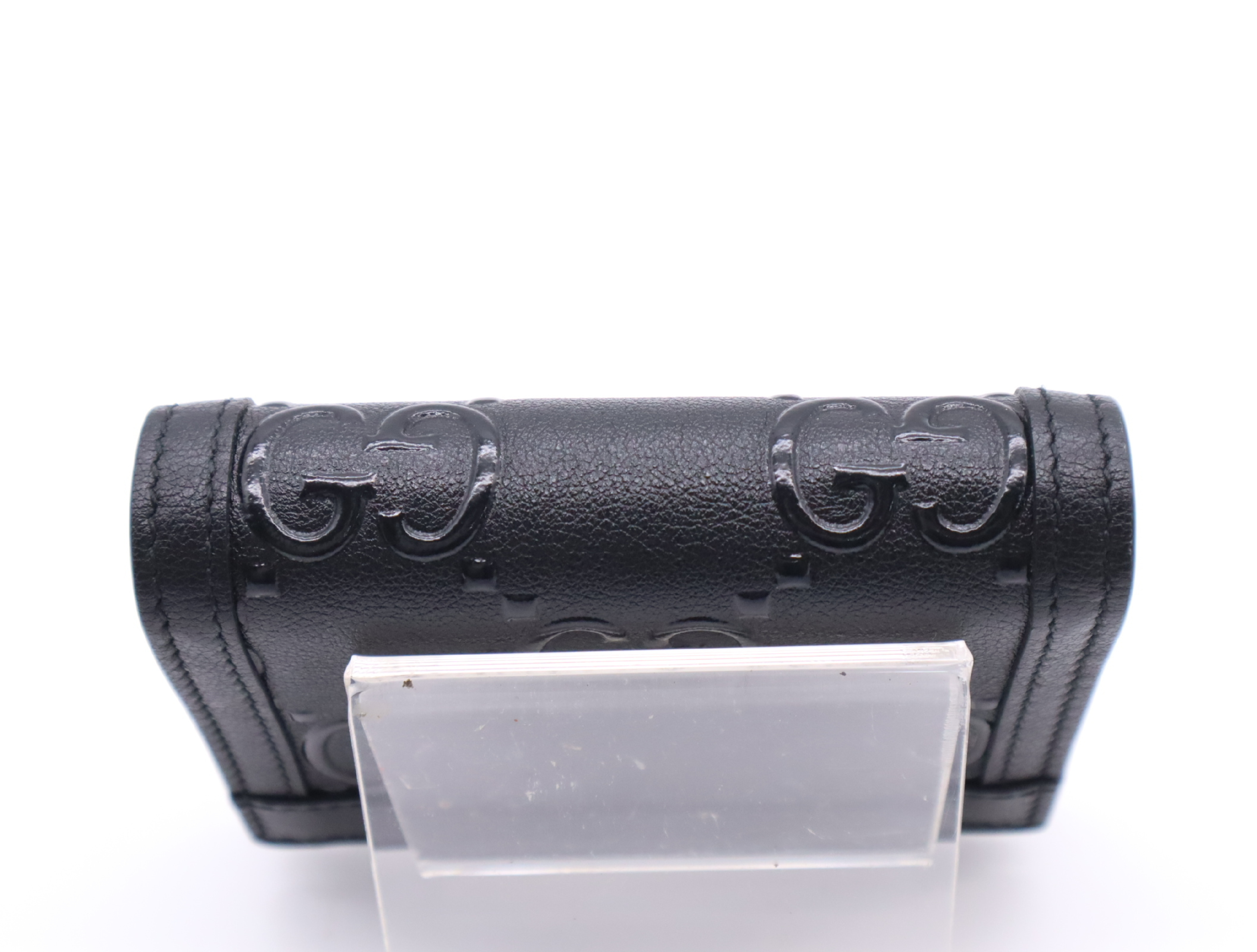 676150 GG Embossed Leather Card Case Wallet, Black, with Dust Bag and Box. — view 4