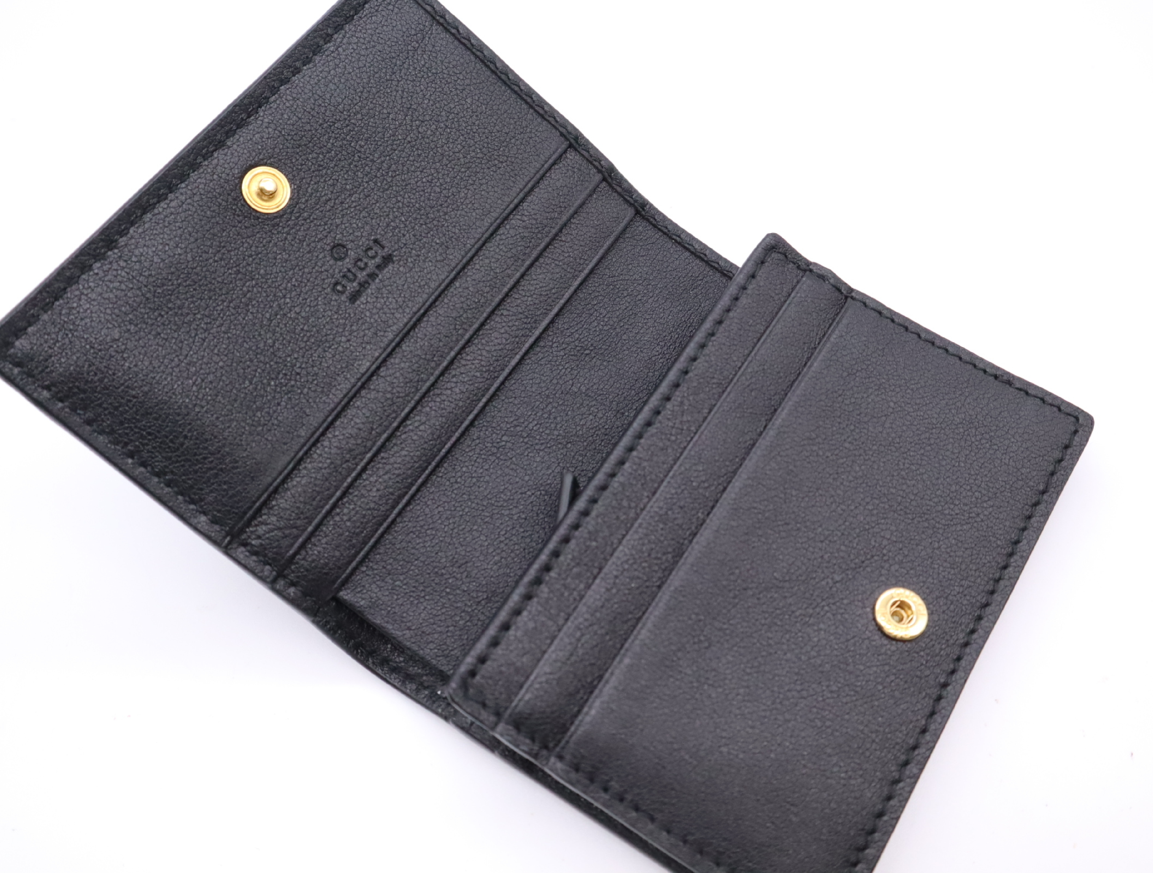676150 GG Embossed Leather Card Case Wallet, Black, with Dust Bag and Box. — view 6