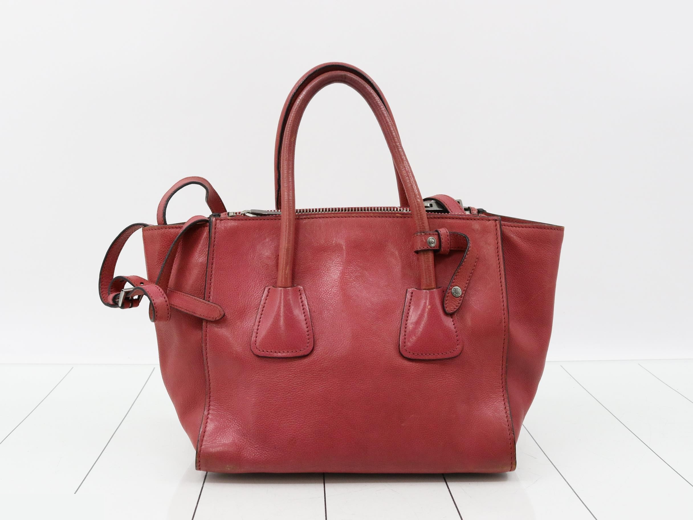 Leather Triangle Plate 2-Way Shoulder/Handbag — view 2