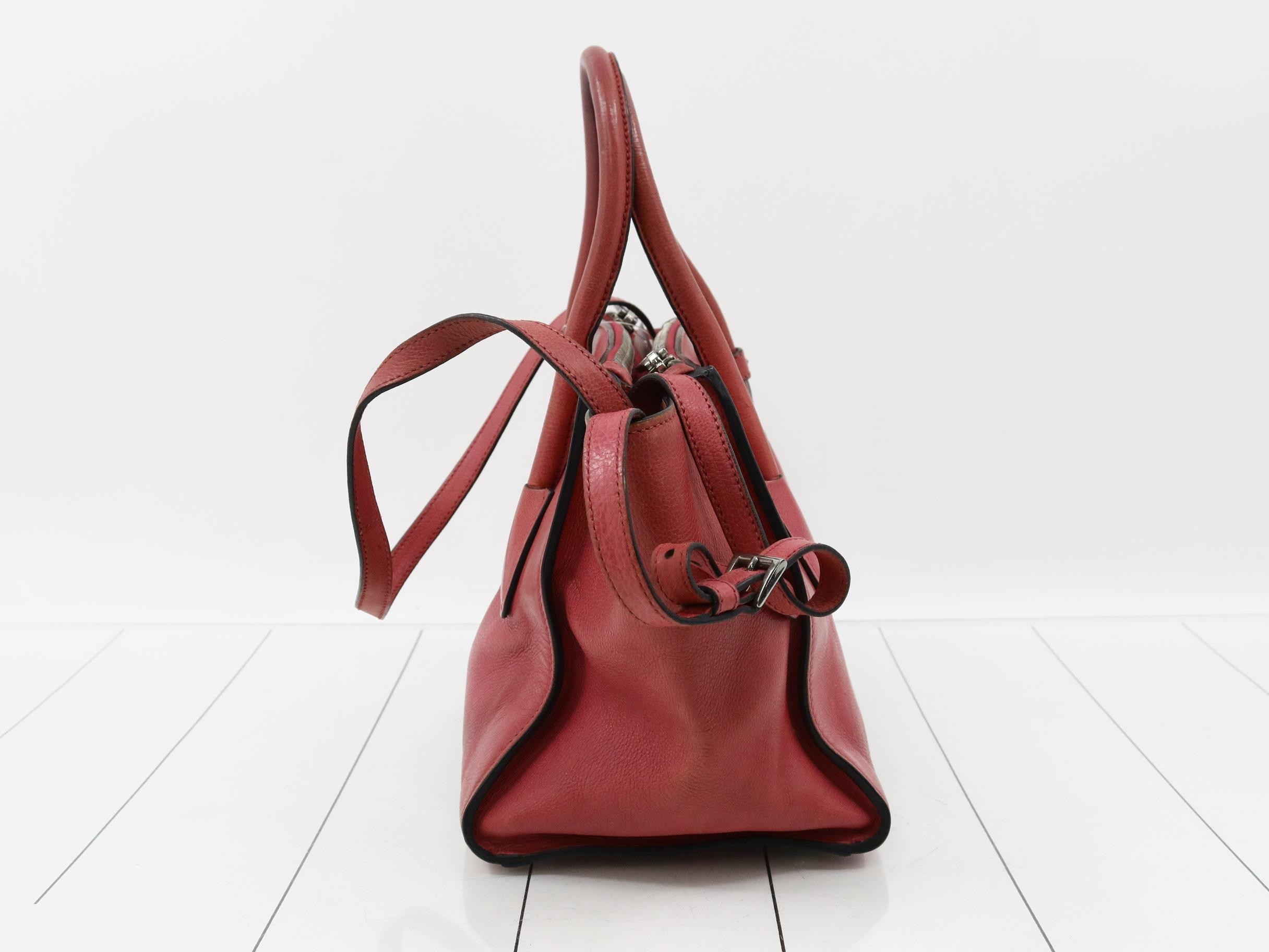 Leather Triangle Plate 2-Way Shoulder/Handbag — view 3