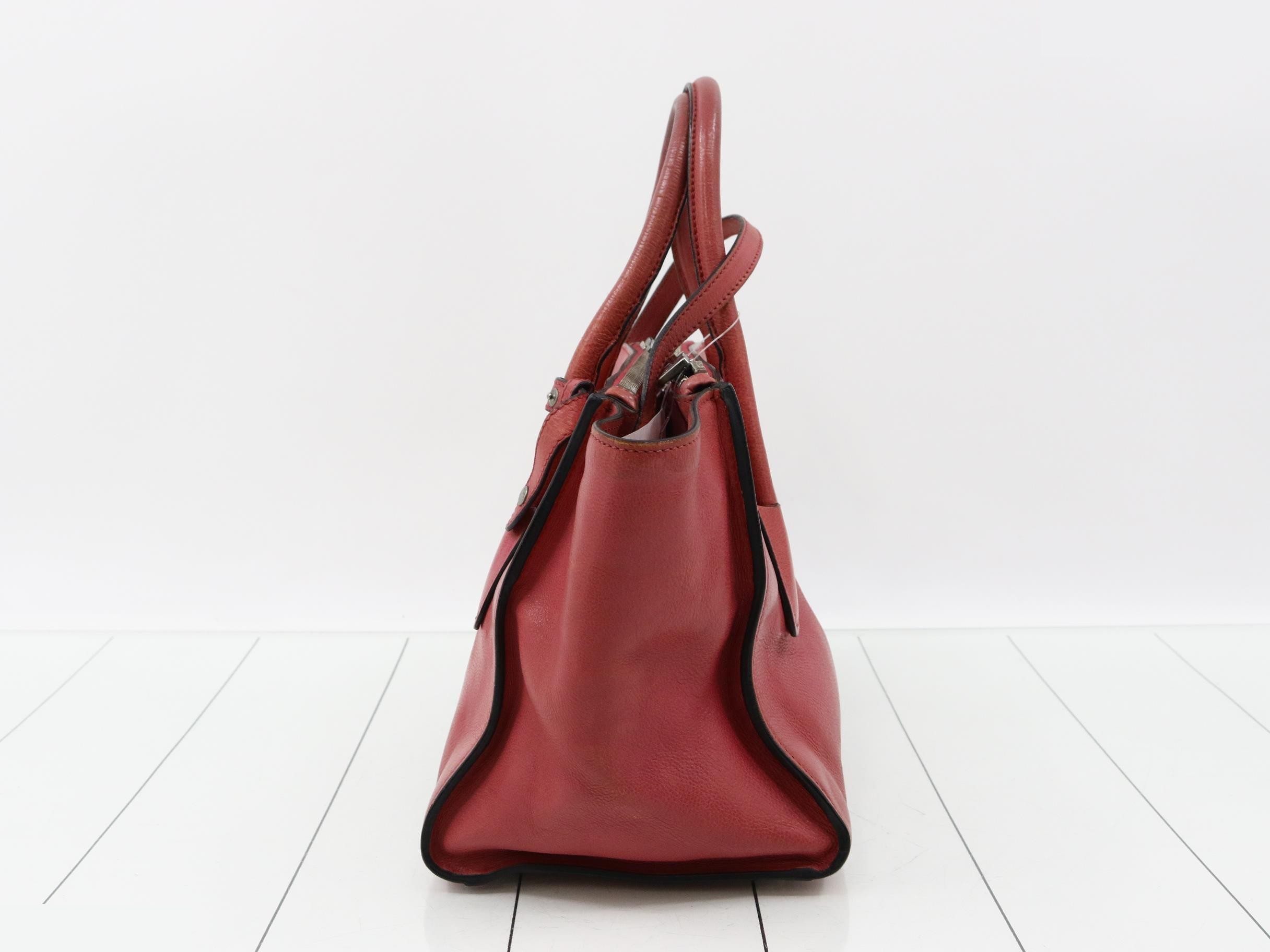 Leather Triangle Plate 2-Way Shoulder/Handbag — view 4