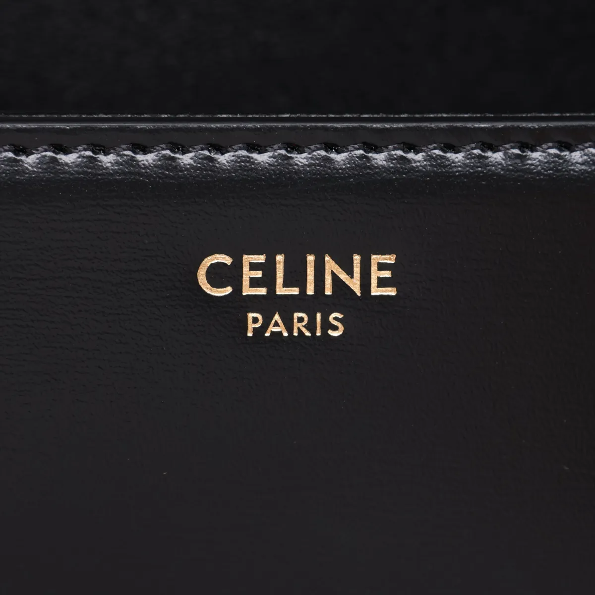 Triomphe Claude Leather Shoulder Bag, Black — view 8