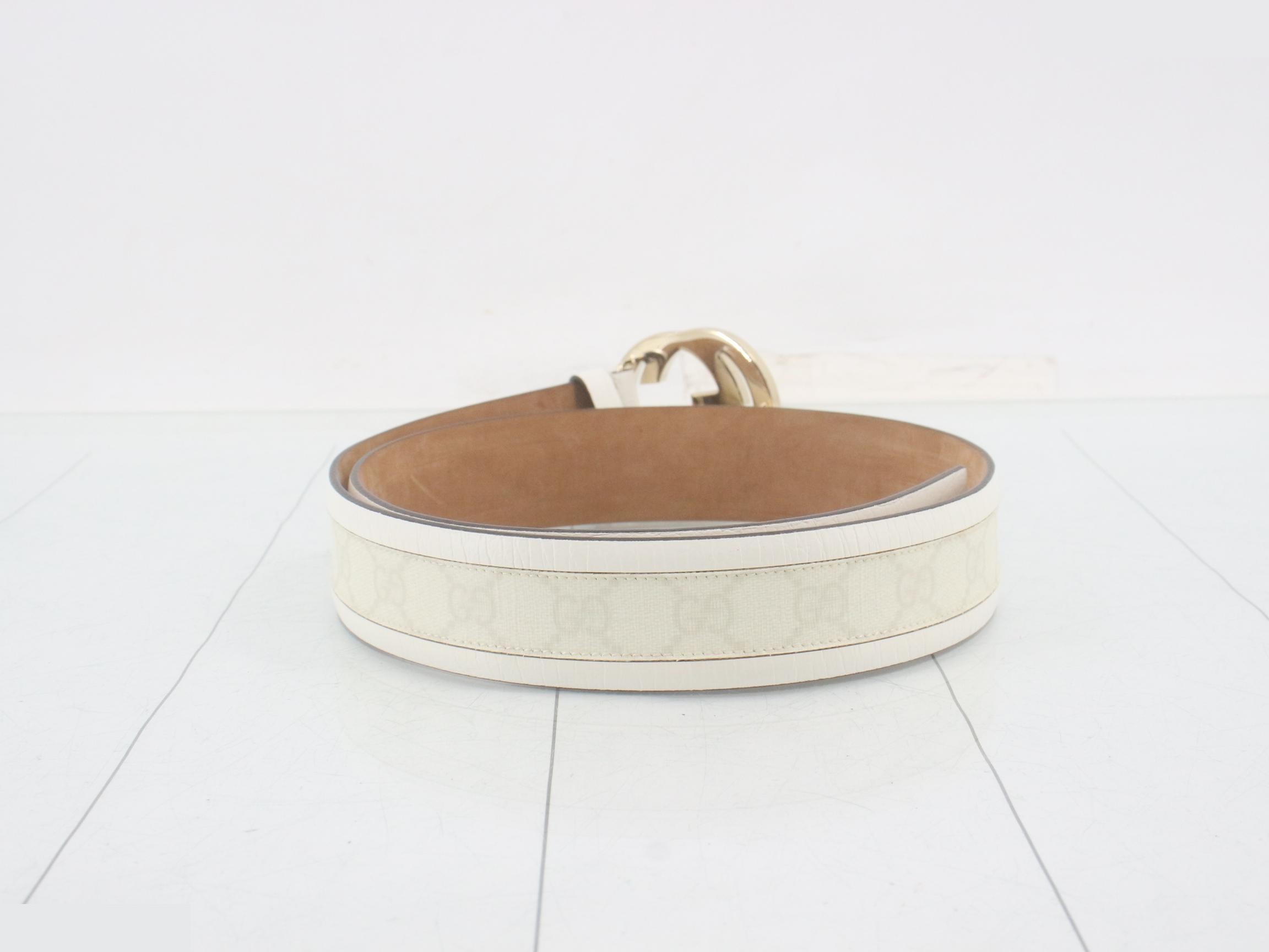 Canvas Belt, White, Interlocking Pattern, 142930 — view 2