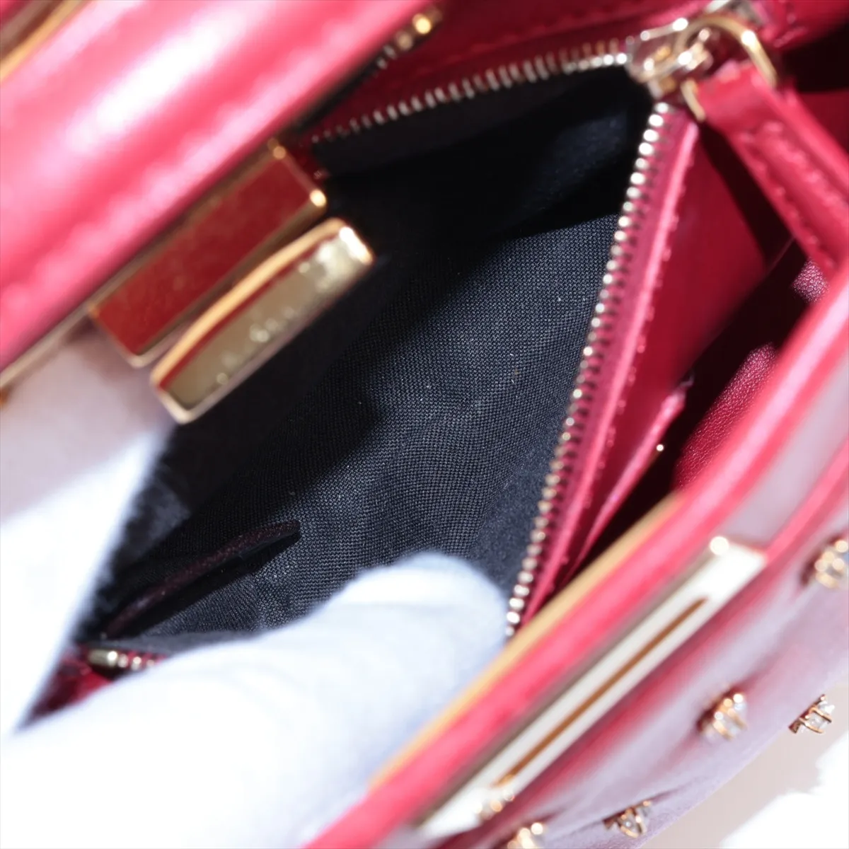 Peekaboo XS Leather 2-Way Handbag, Black, 8BN309 — view 10