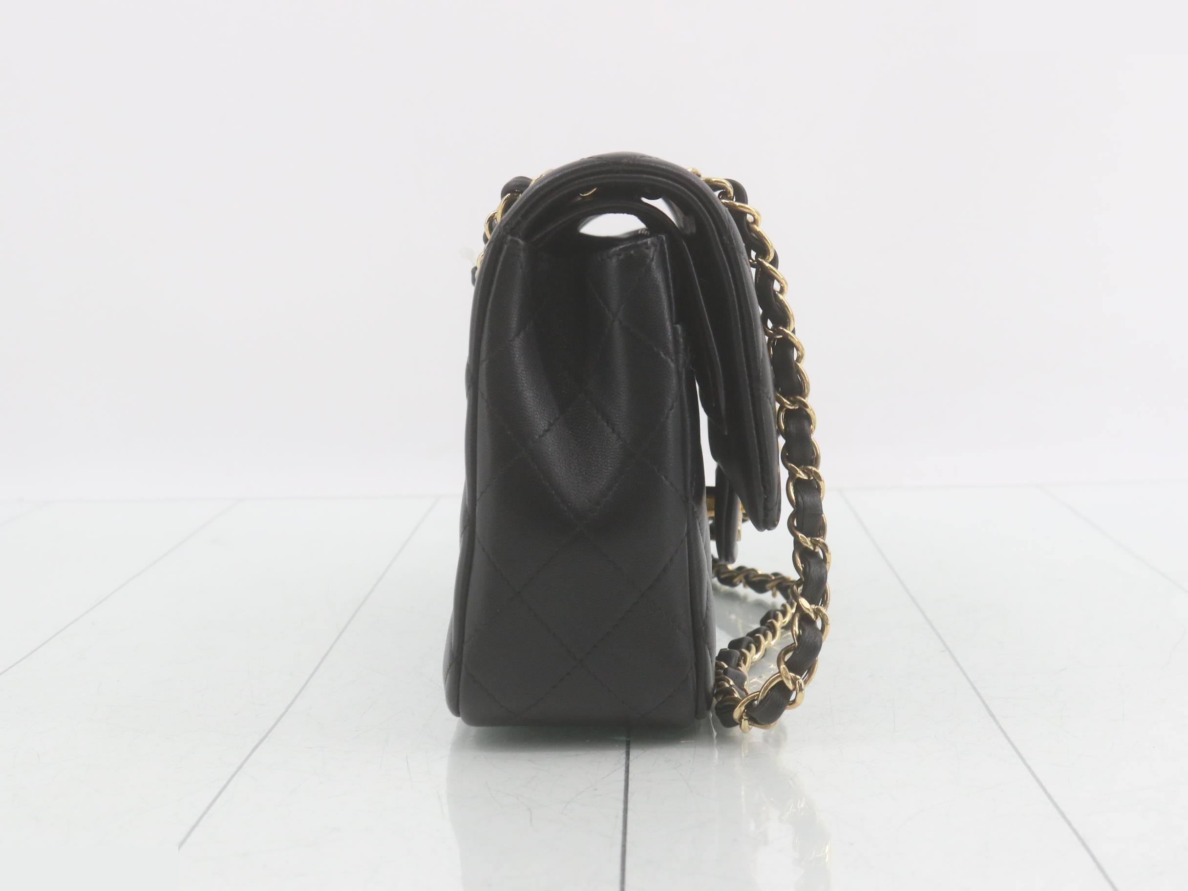 Matelassé Lambskin Double Flap Double Chain Shoulder Bag — view 4
