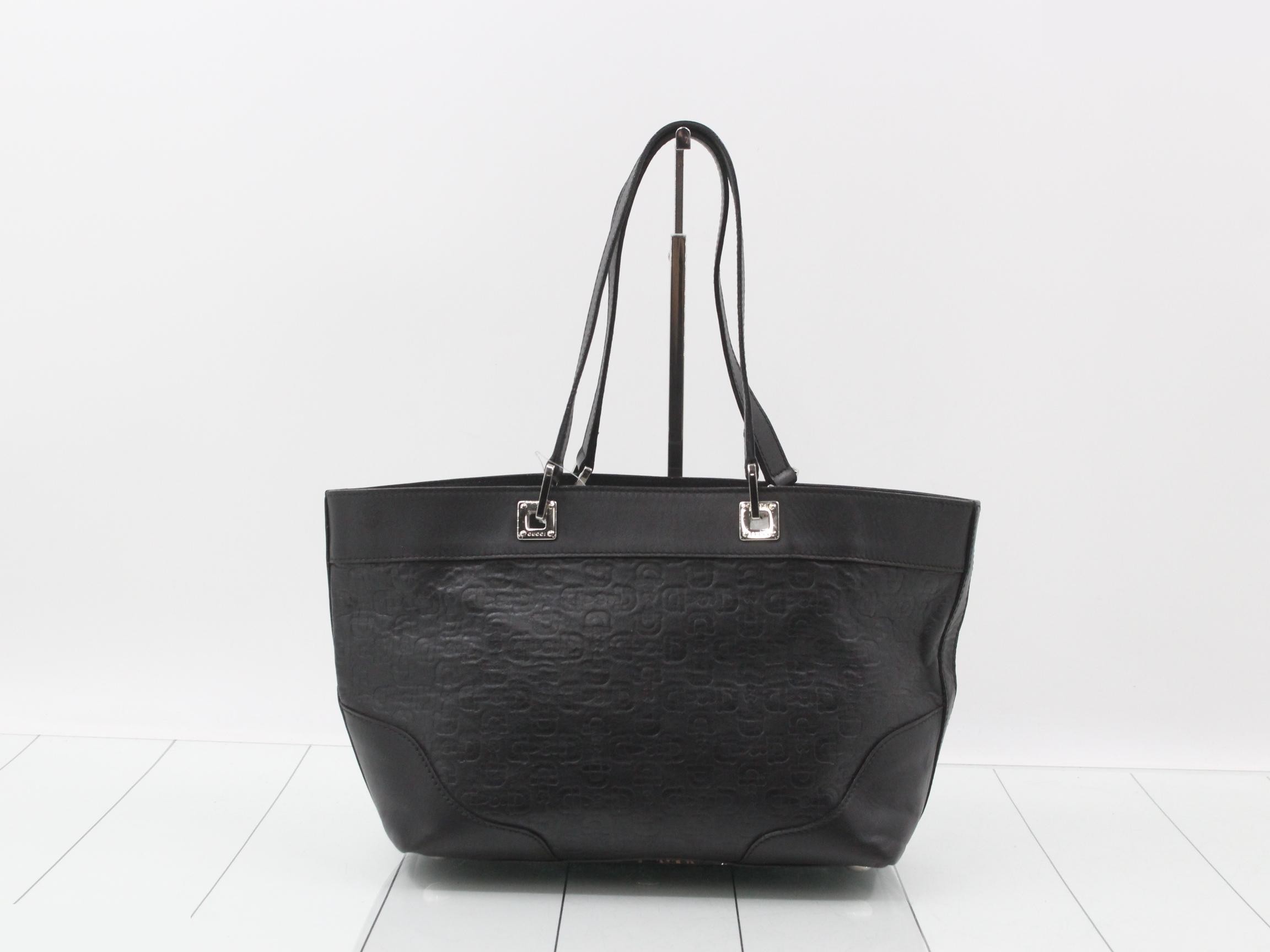 tote bag, leather, black — view 2