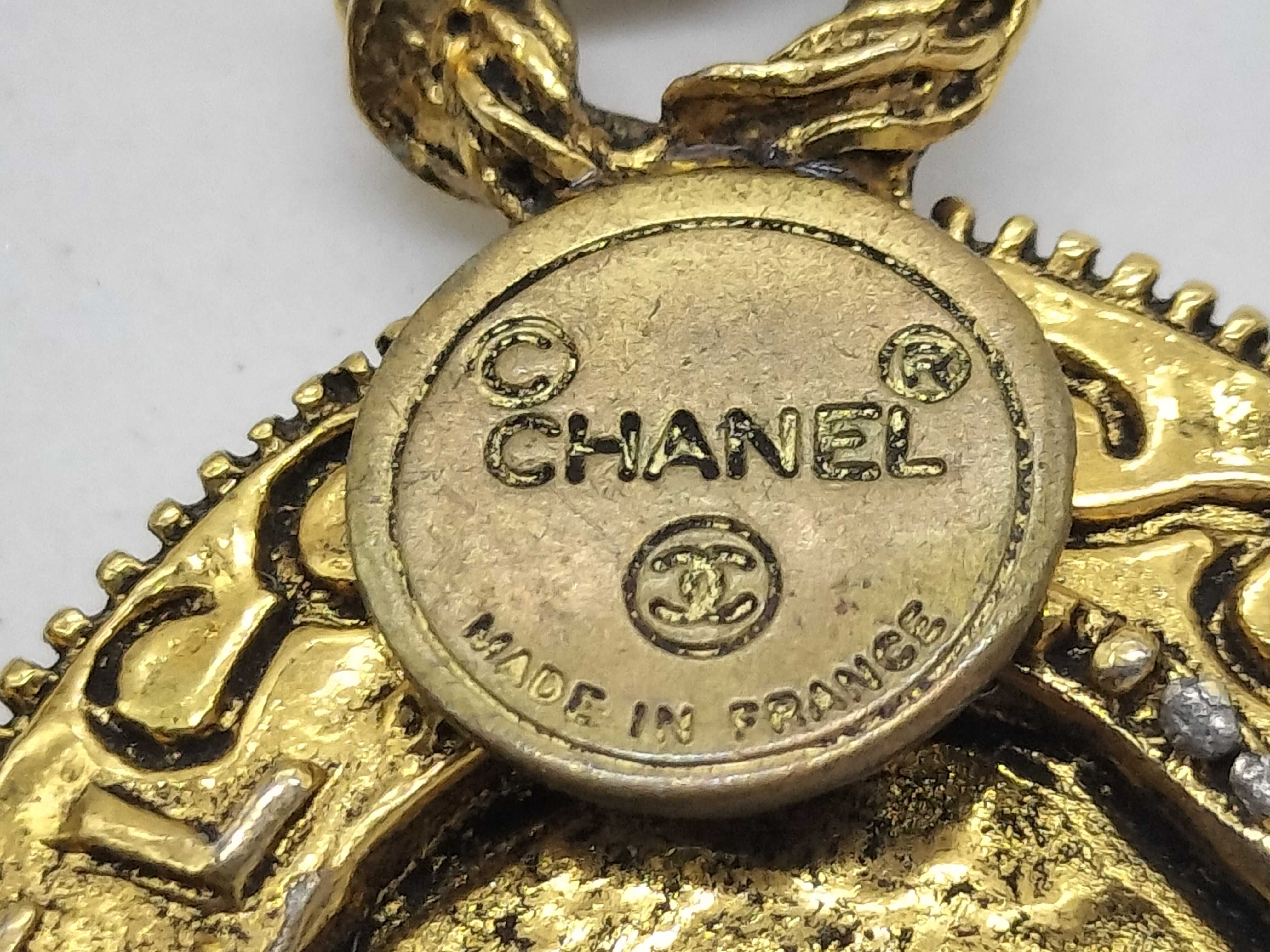 Coco Mark Charm Double Chain Vintage Necklace — view 4