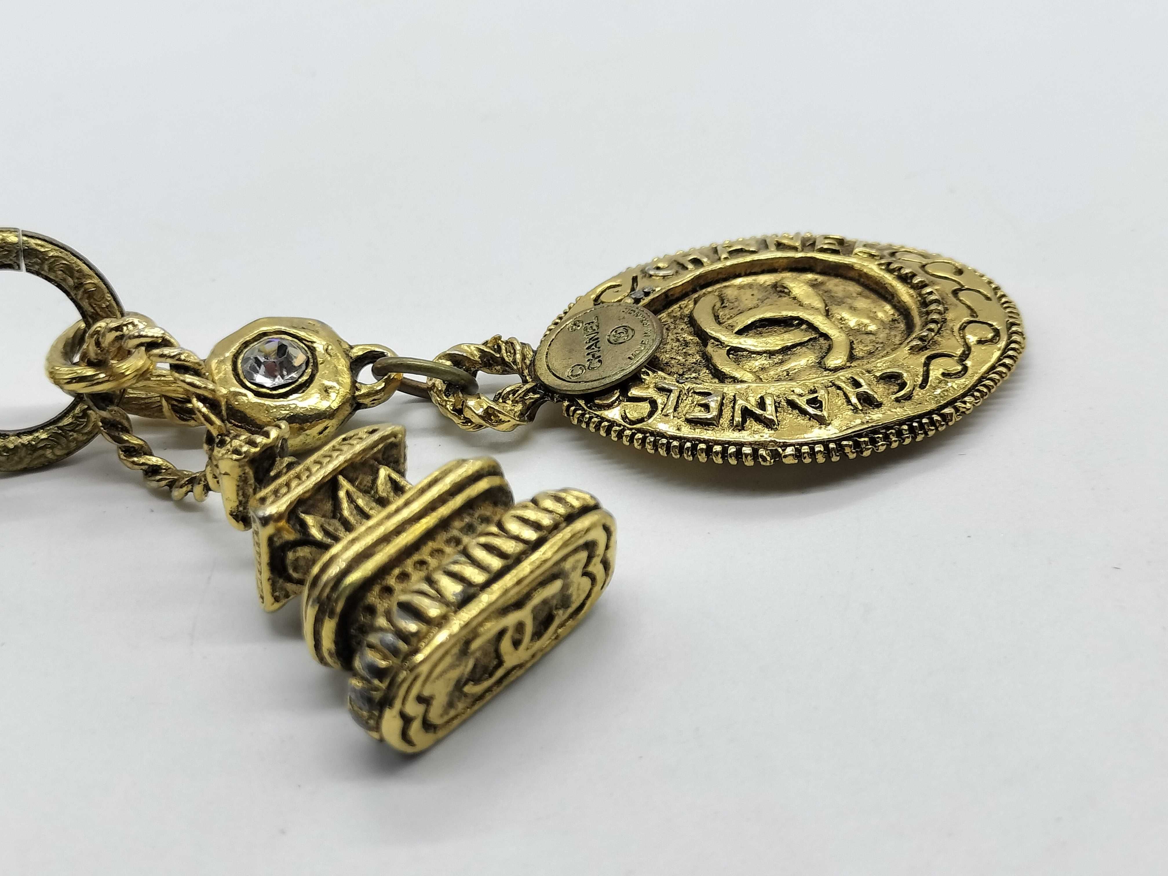 Coco Mark Charm Double Chain Vintage Necklace — view 5