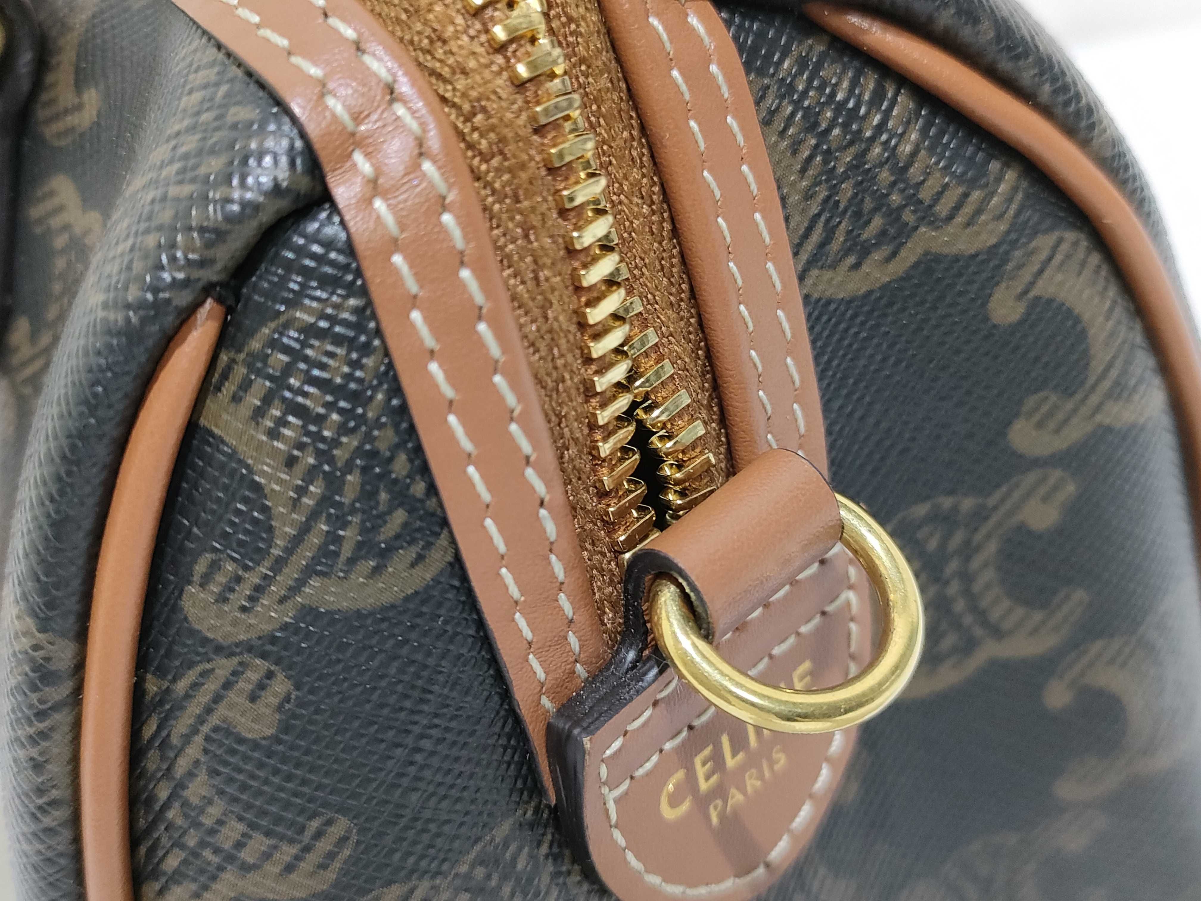 Triomphe 2-Way Small Boston Shoulder Bag/Handbag — view 12