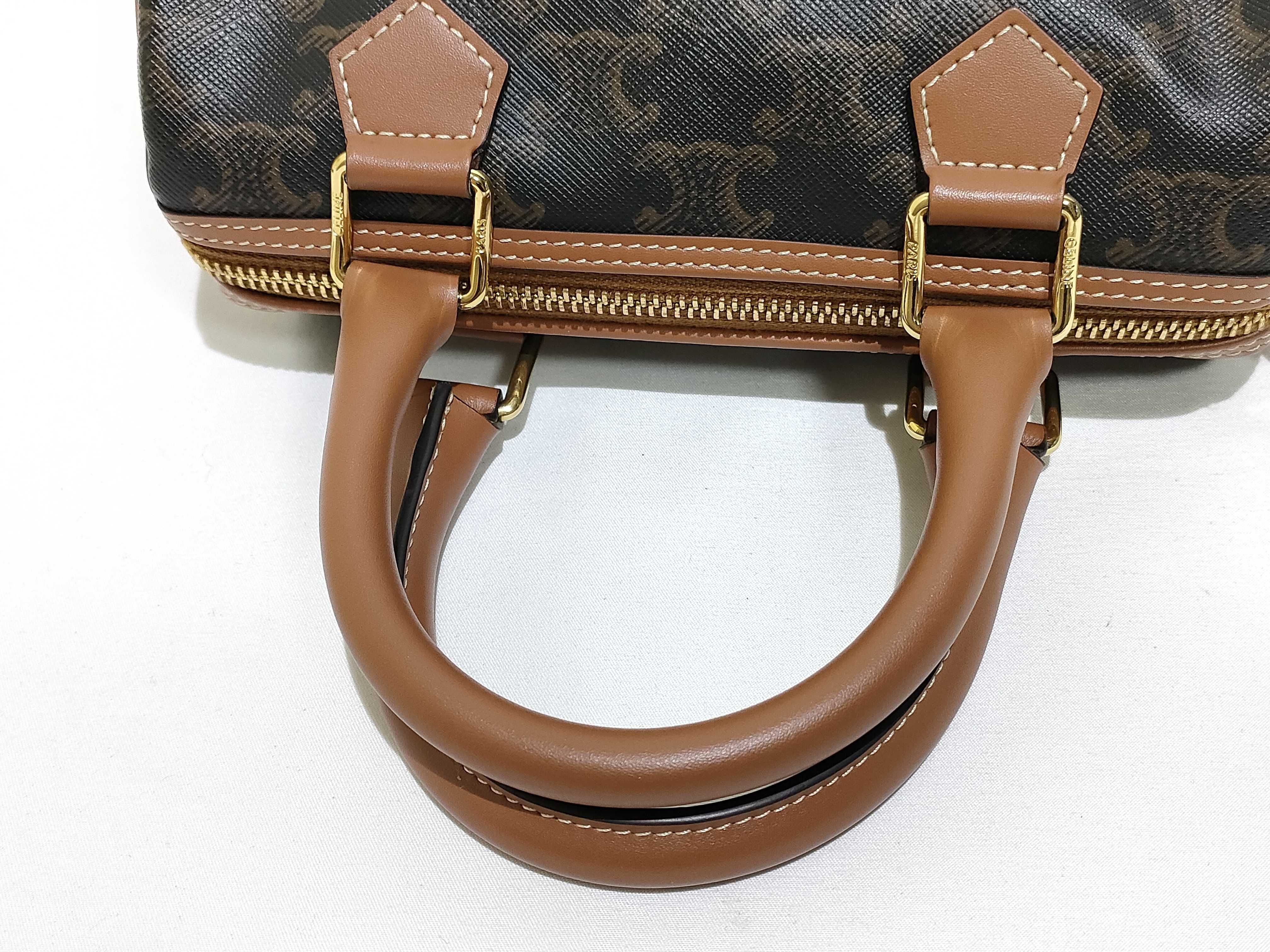Triomphe 2-Way Small Boston Shoulder Bag/Handbag — view 3