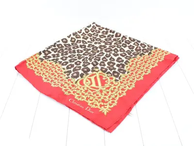 scarf, red, leopard print