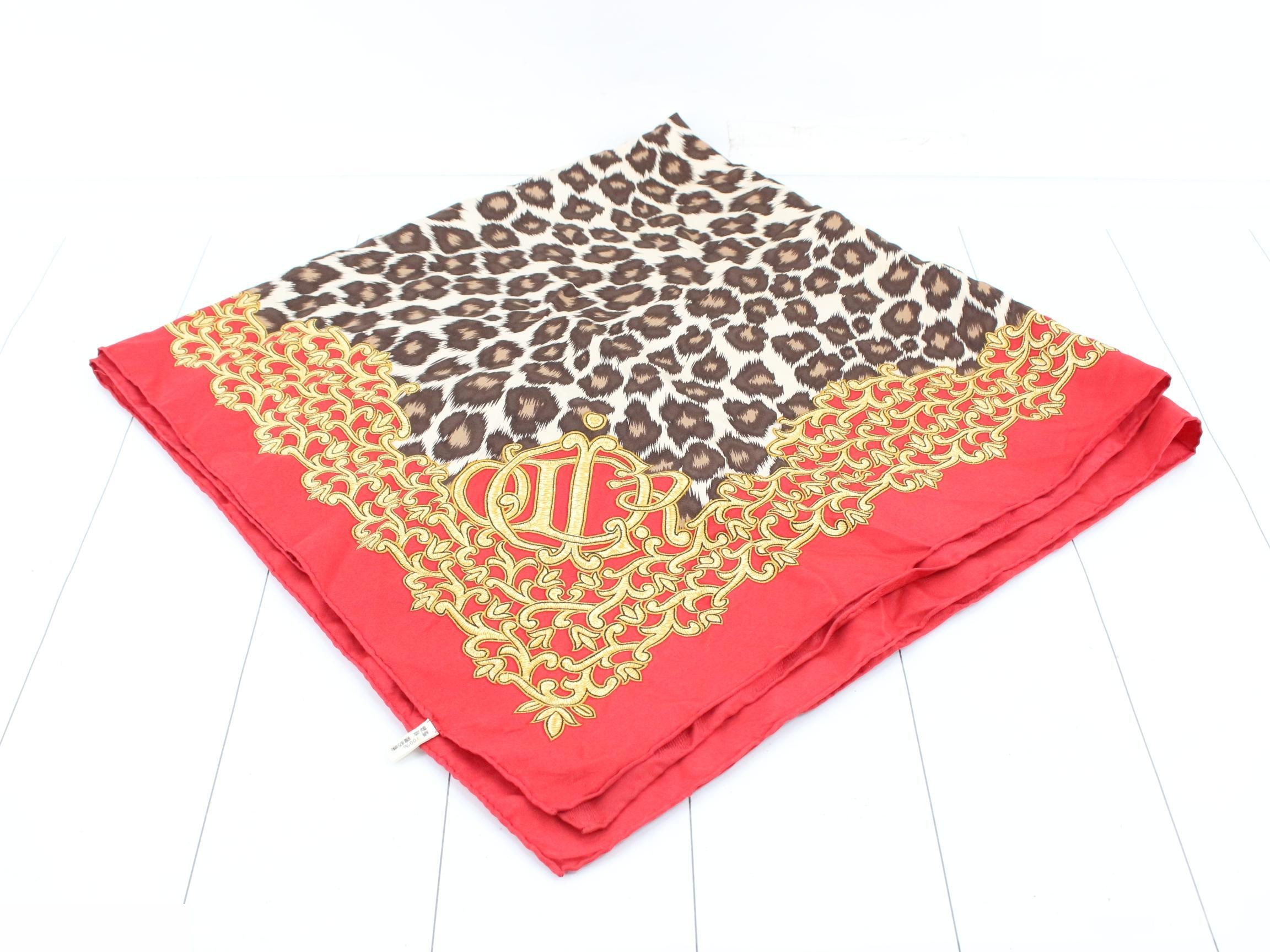 scarf, red, leopard print — view 2
