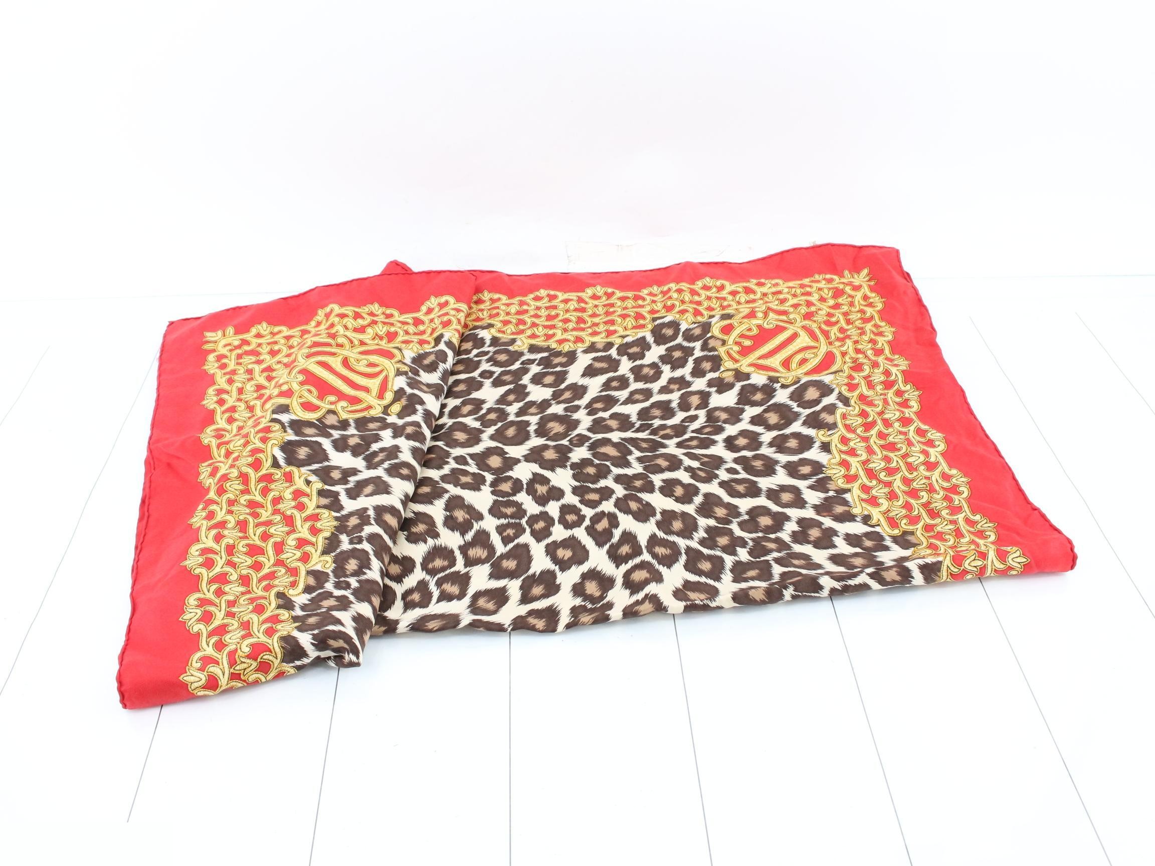 scarf, red, leopard print — view 3