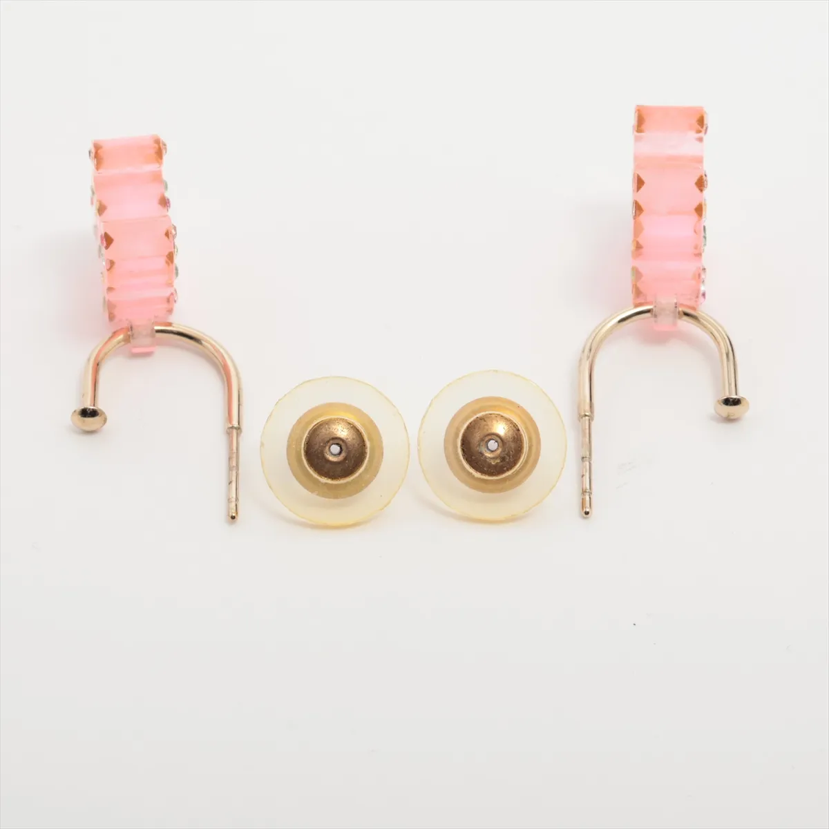 Cocomark 04A Earrings (for both ears) Resin x GP x Rhinestone Pink — view 4