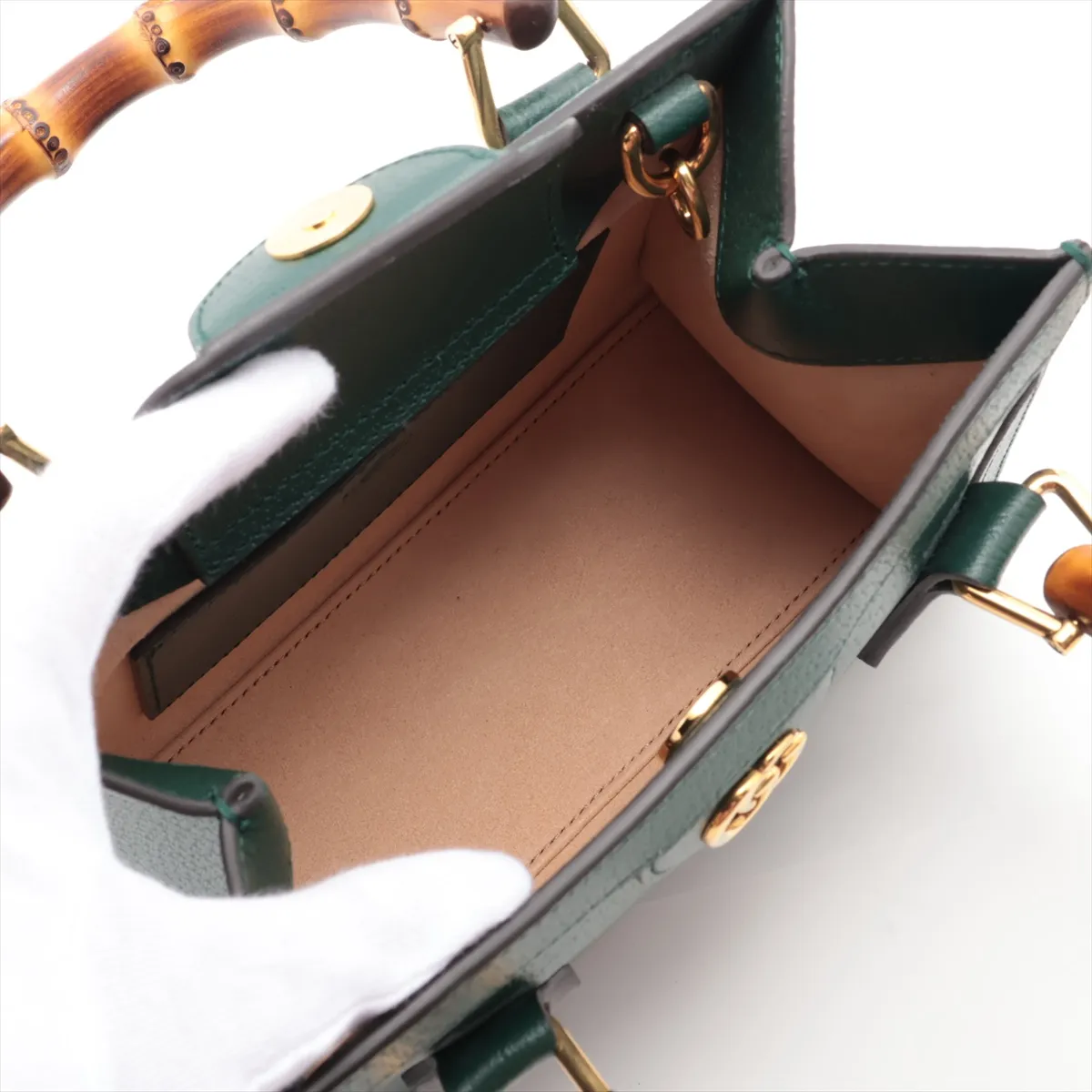 Bamboo Diana 702732 Leather 2-Way Handbag Green — view 8