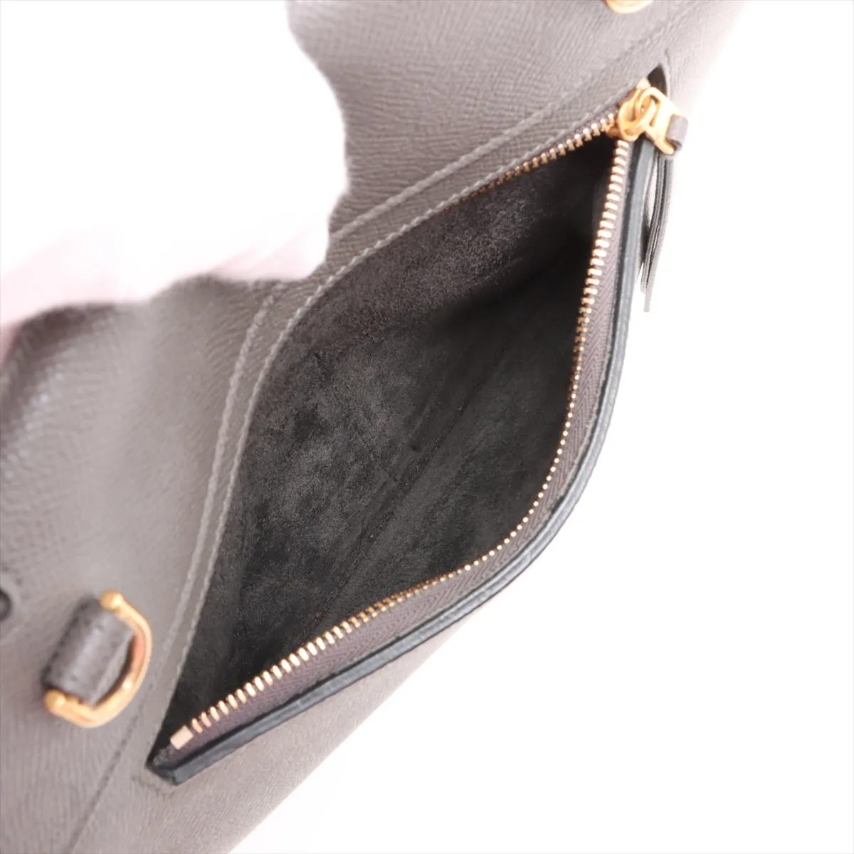 Belt Bag Mini Leather 2-Way Handbag Gray — view 11