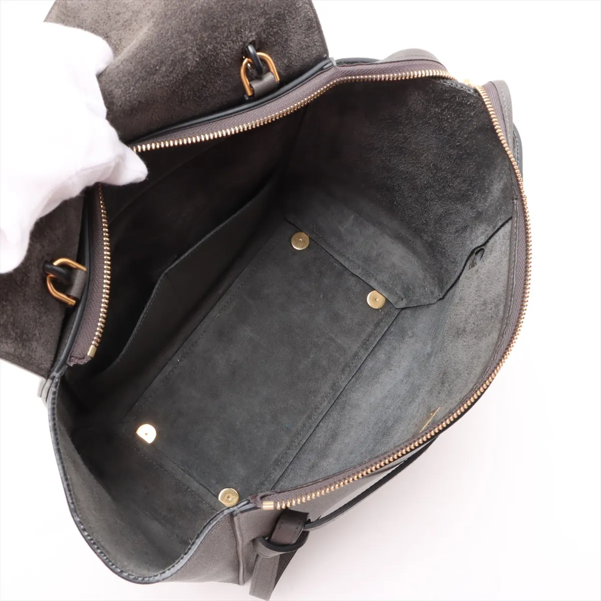 Belt Bag Mini Leather 2-Way Handbag Gray — view 8