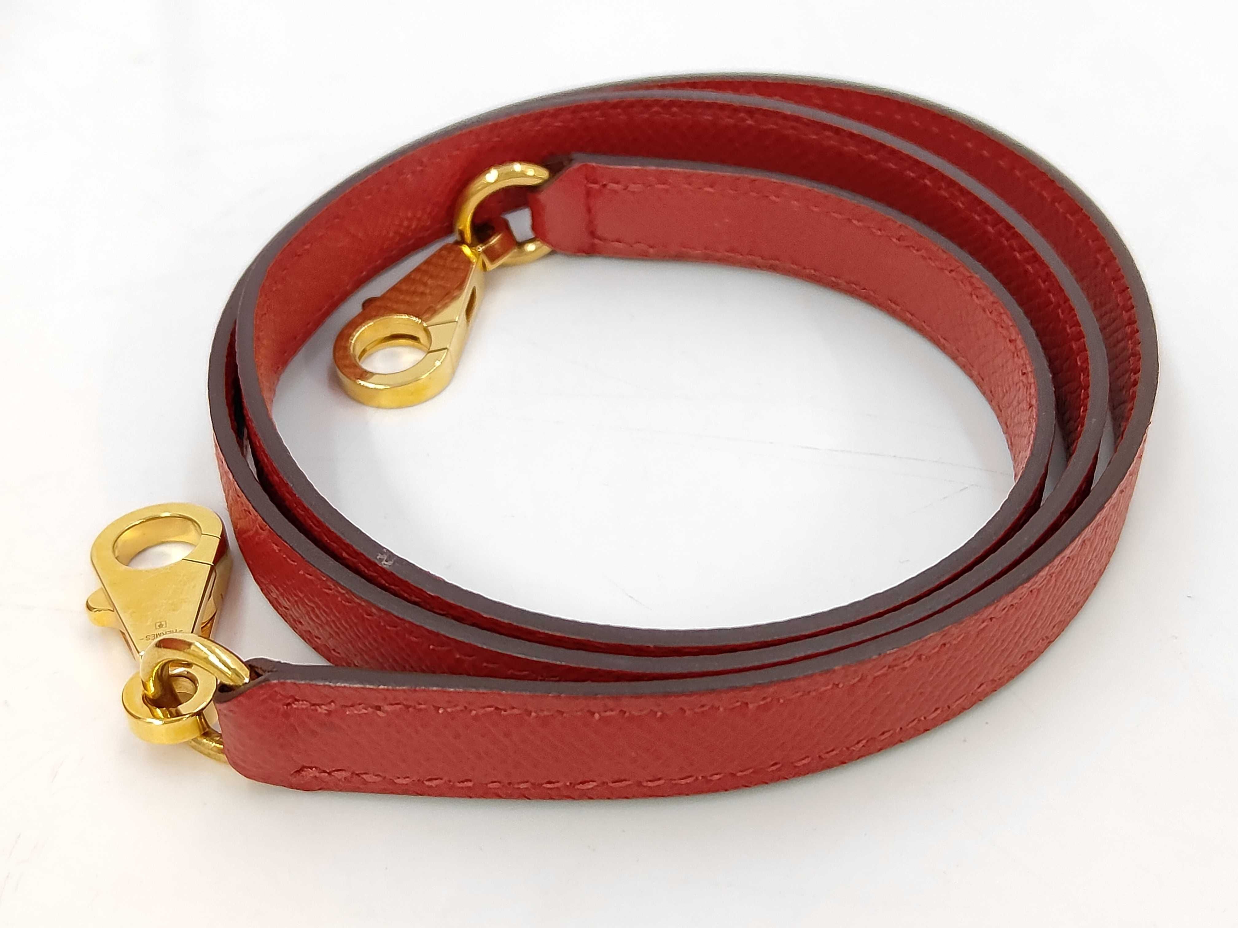 Kelly 25, Veau Epsom leather, Rouge Casaque, gold hardware, U stamp, handbag — view 11