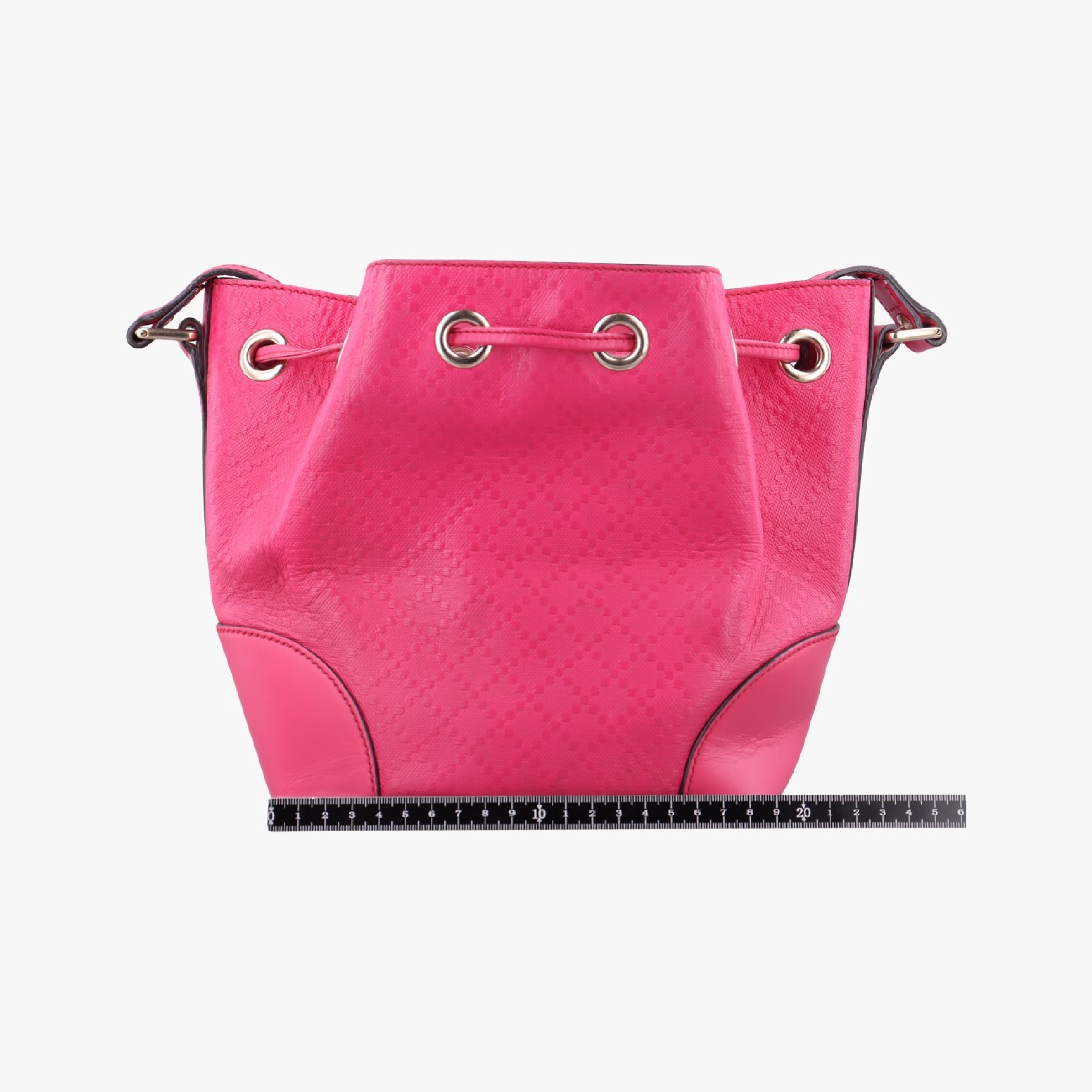Bright Diamante Bucket Bag, Rose Red Leather, 354229 I016082865 Shoulder Bag — view 2