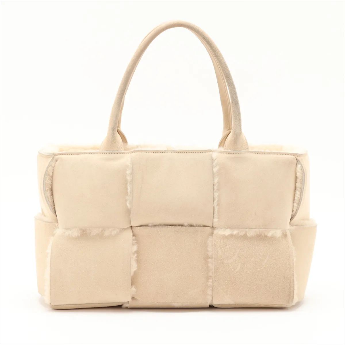 Maxi Intrecciato The Arco Tote Suede x Wool Tote Bag Beige — view 2