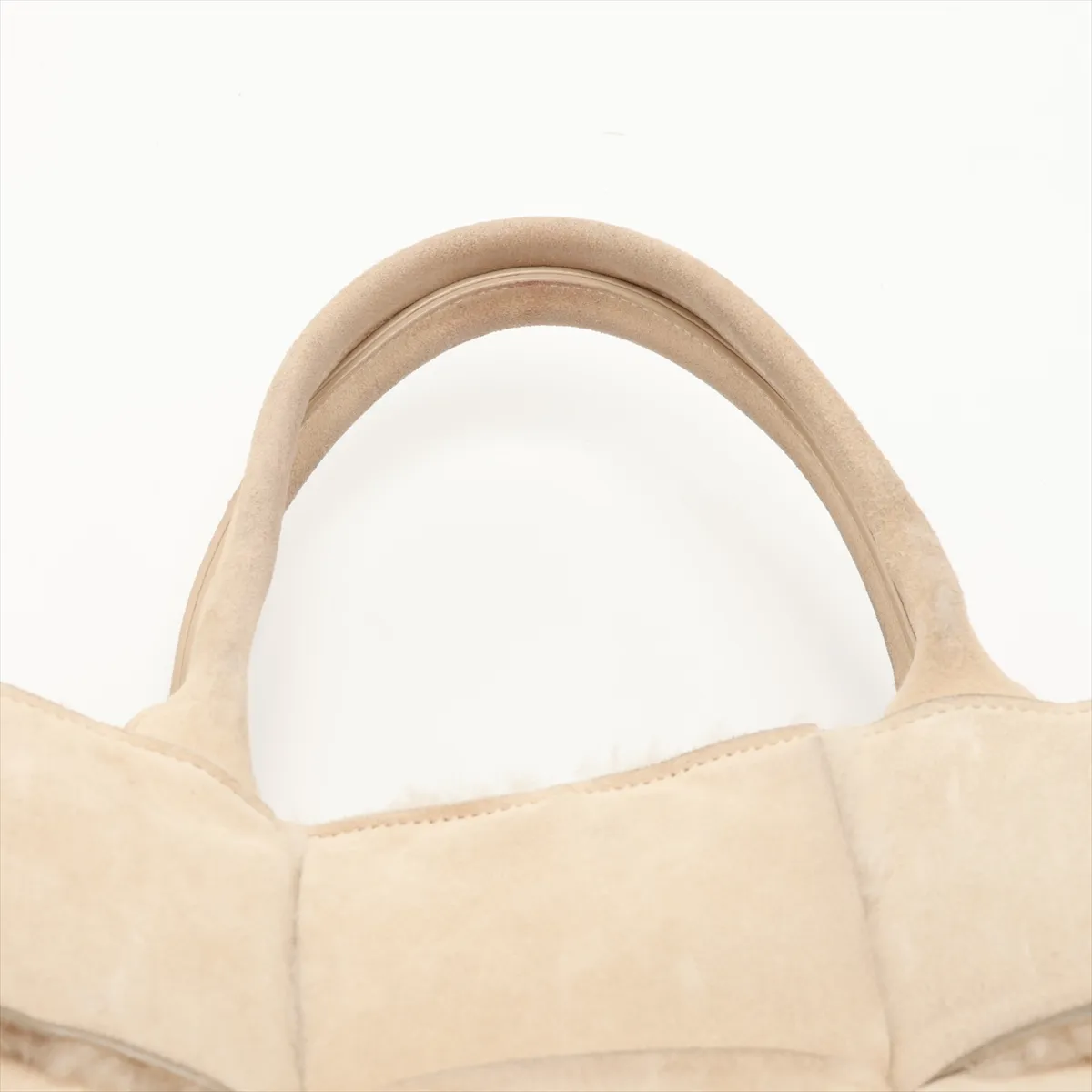 Maxi Intrecciato The Arco Tote Suede x Wool Tote Bag Beige — view 6