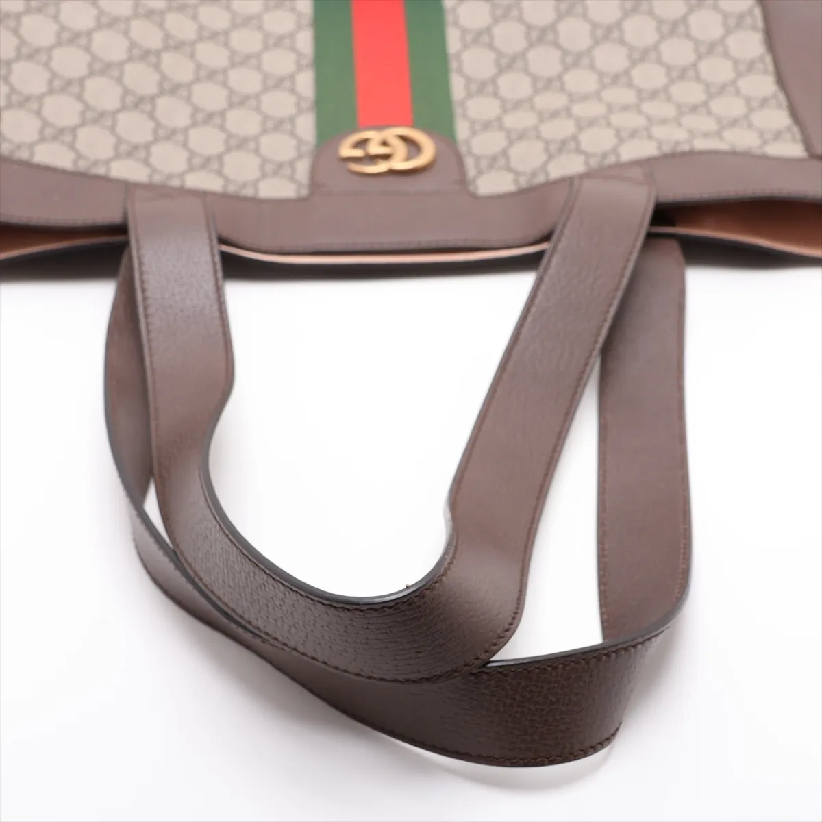 GG Supreme Ophidia PVC x Leather Tote Bag, Beige x Brown, 519335 — view 5