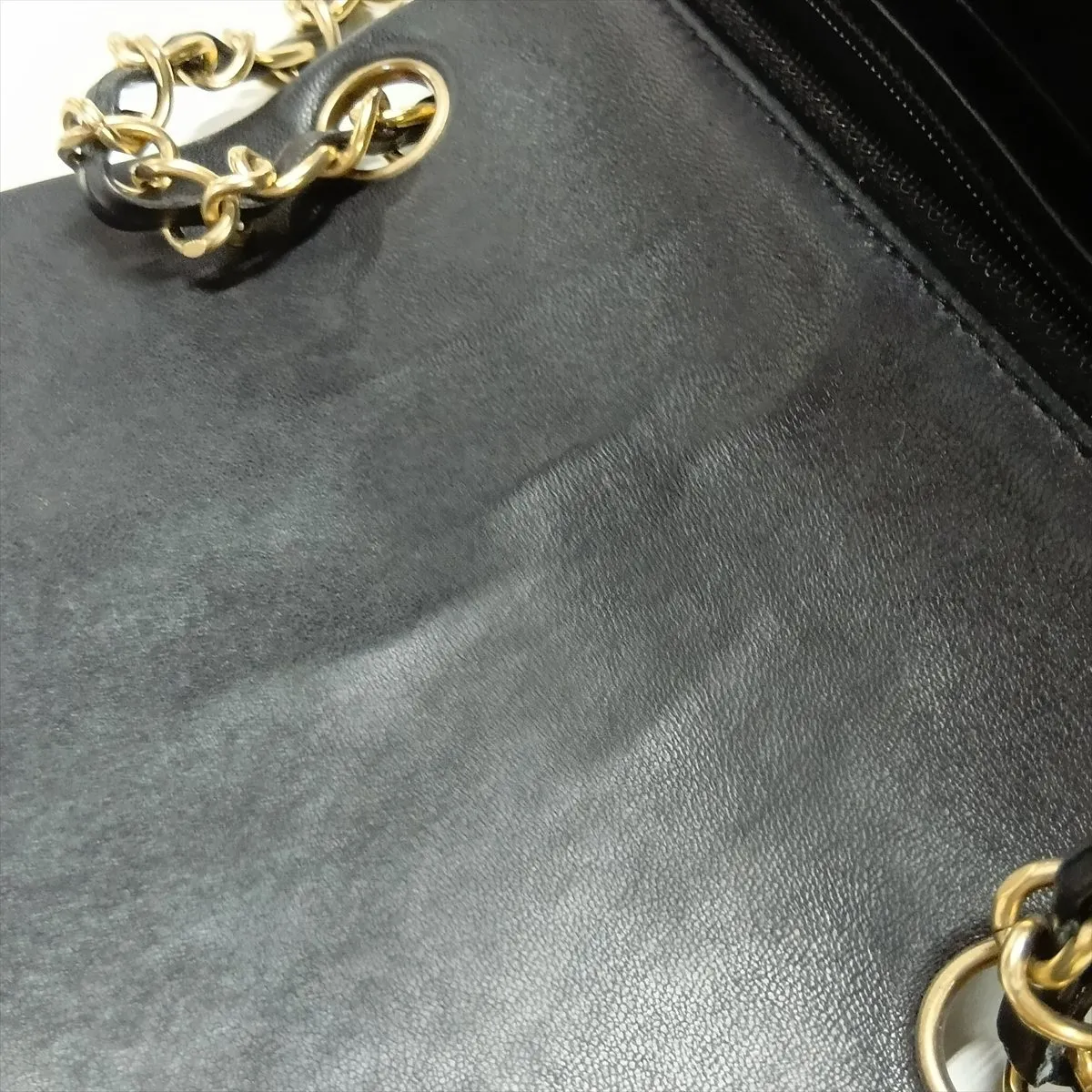 Mini Matelassé Lambskin Single Flap Single Chain Bag, Black with Gold Hardware, 20463808 (Serial Number in the 20s) — view 13