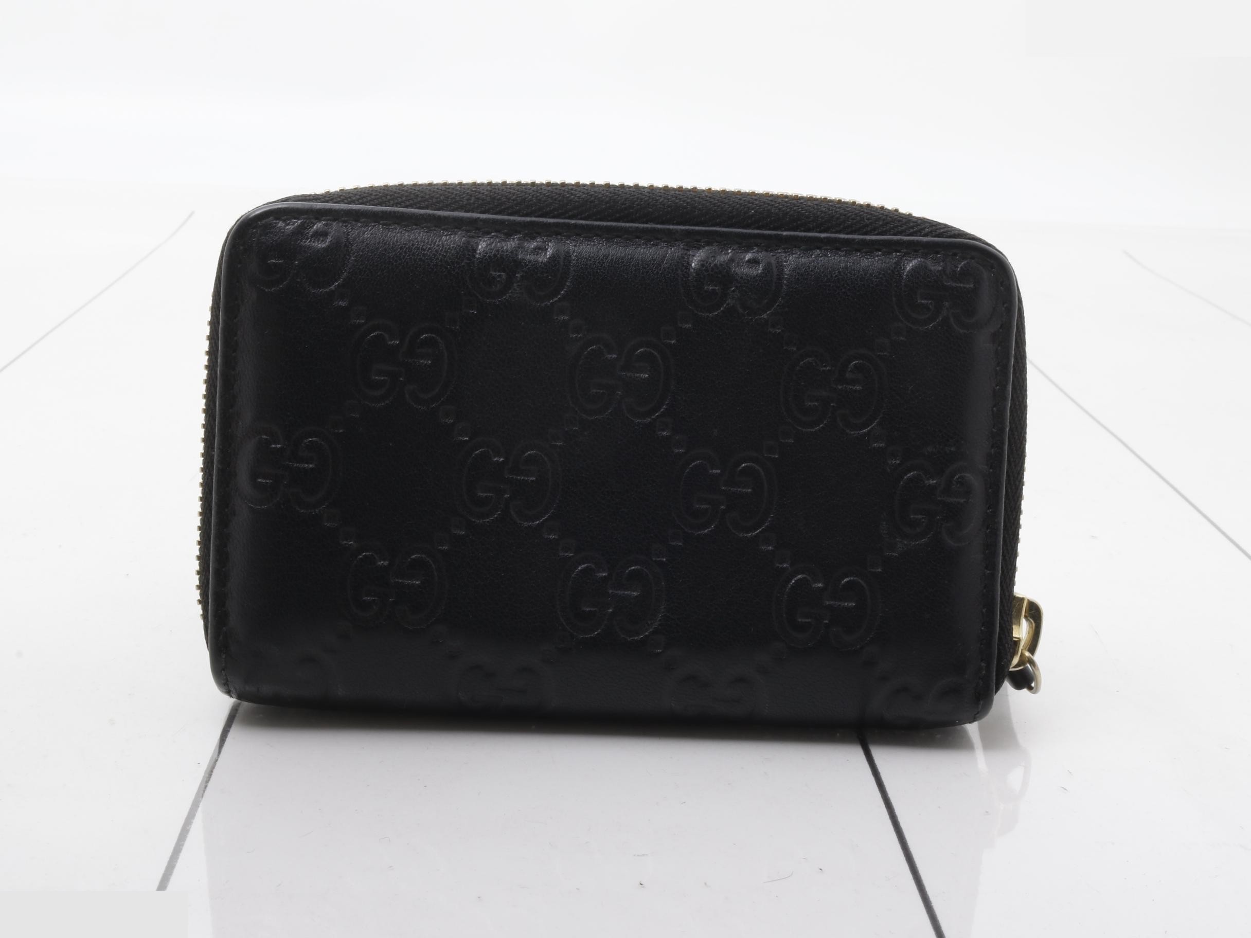 Guccissima coin case, black leather — view 2