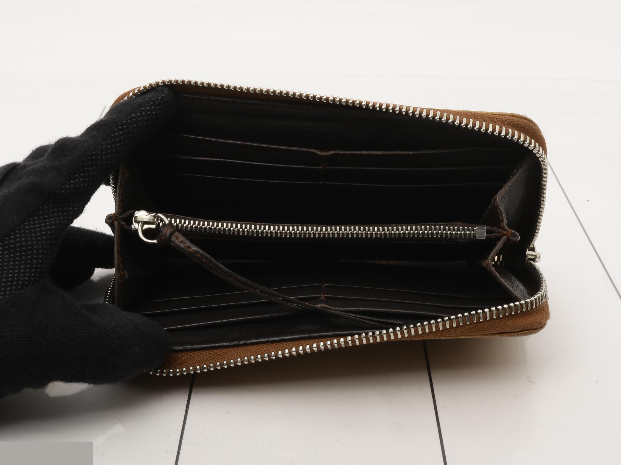 Paddington Round Zip Long Wallet, Brown Leather — view 4
